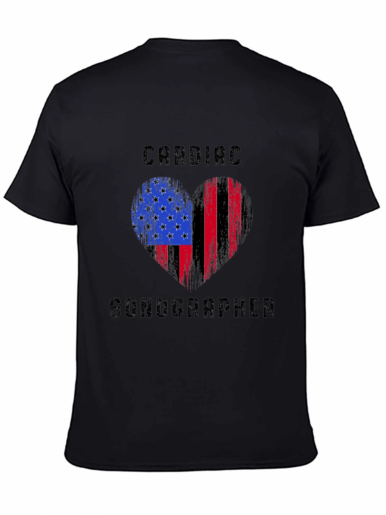 Cardiac Sonographer Heart Flag T-Shirt