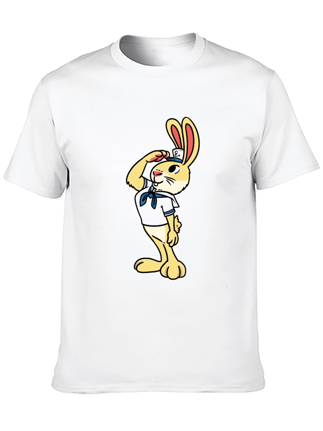 Sailor Rabbit Graphic Tee - Black Cotton T-Shirt