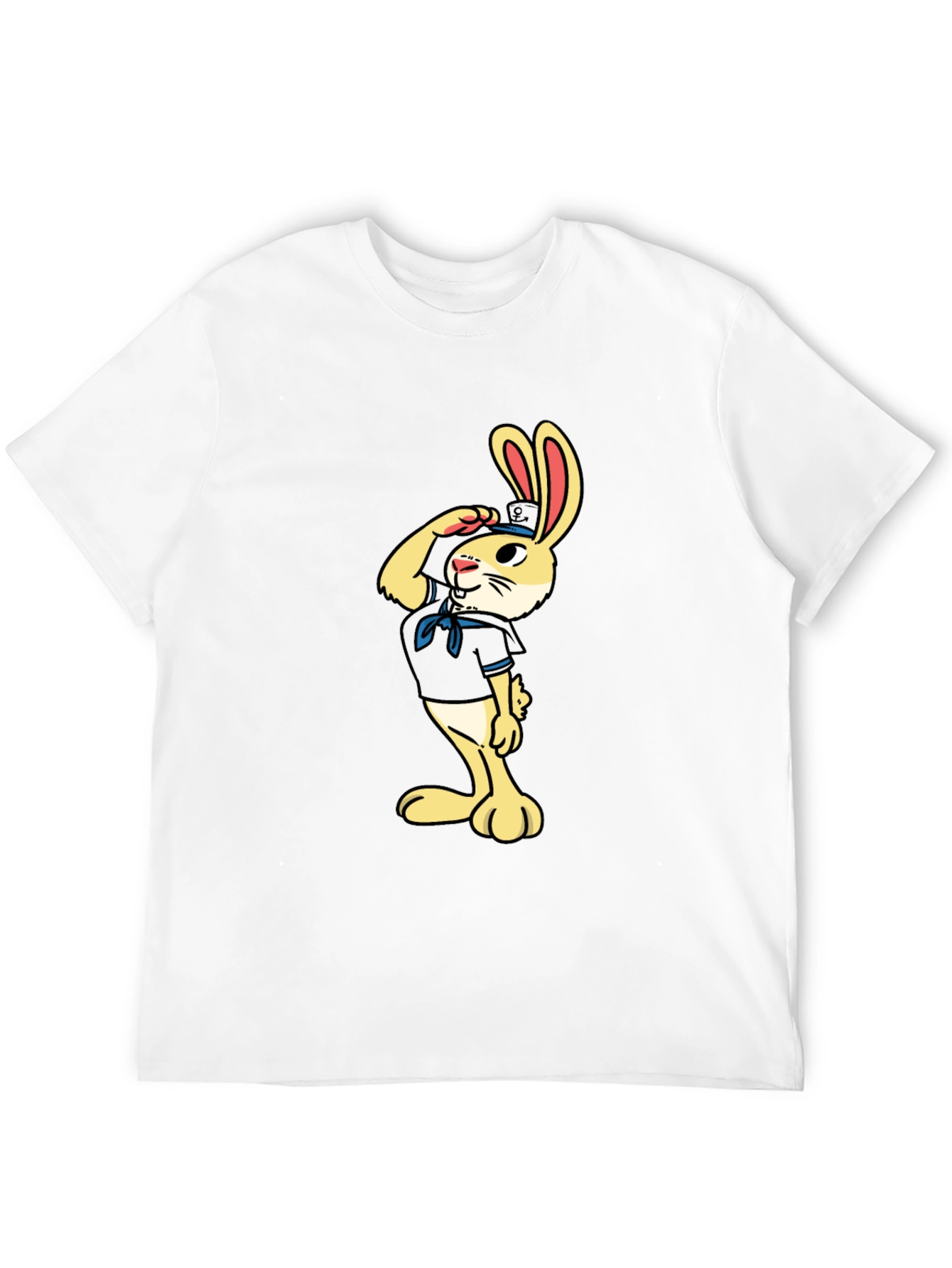 Sailor Rabbit Graphic Tee - Black Cotton T-Shirt