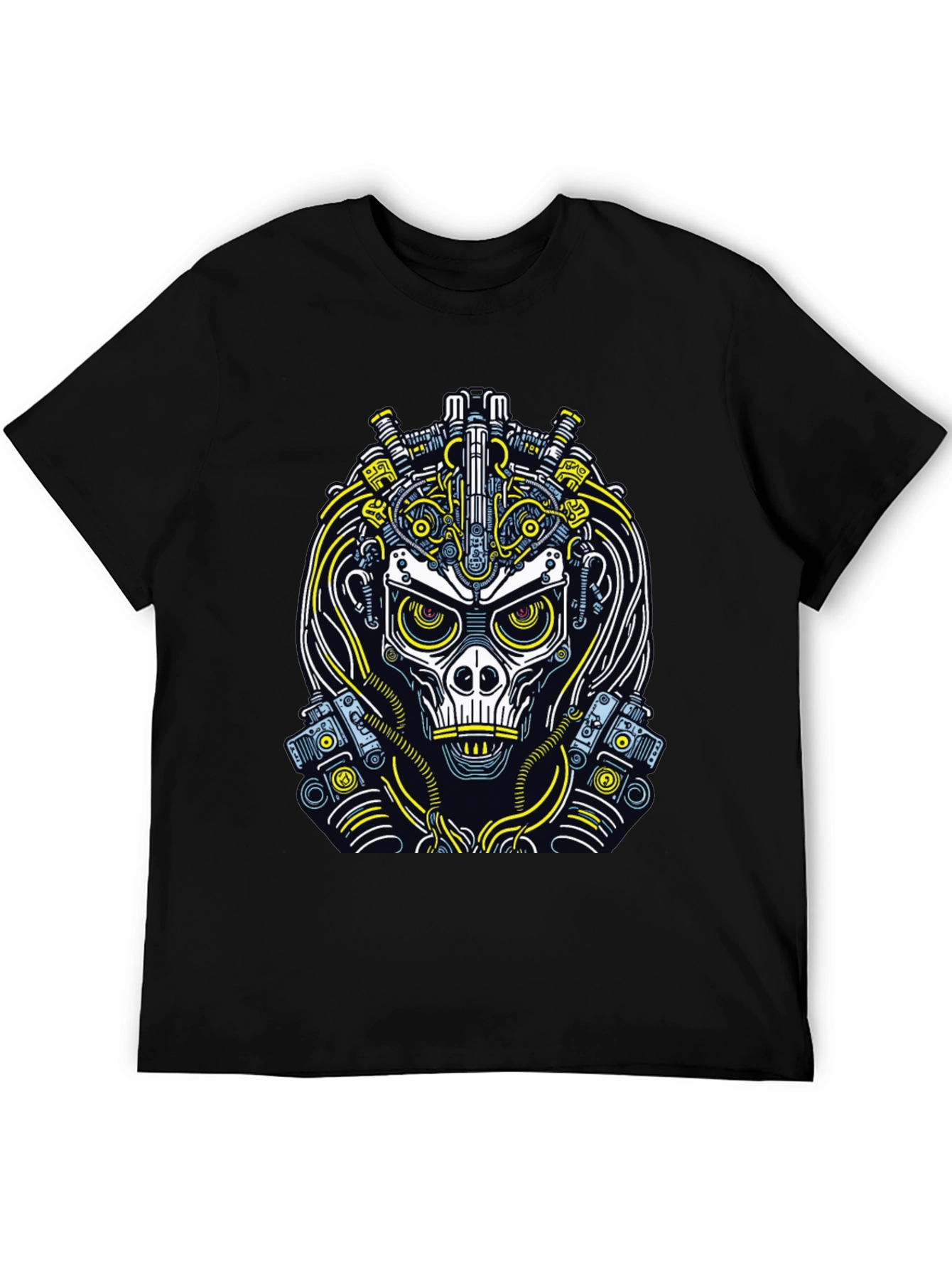 Cyberpunk Skull Graphic T-Shirt
