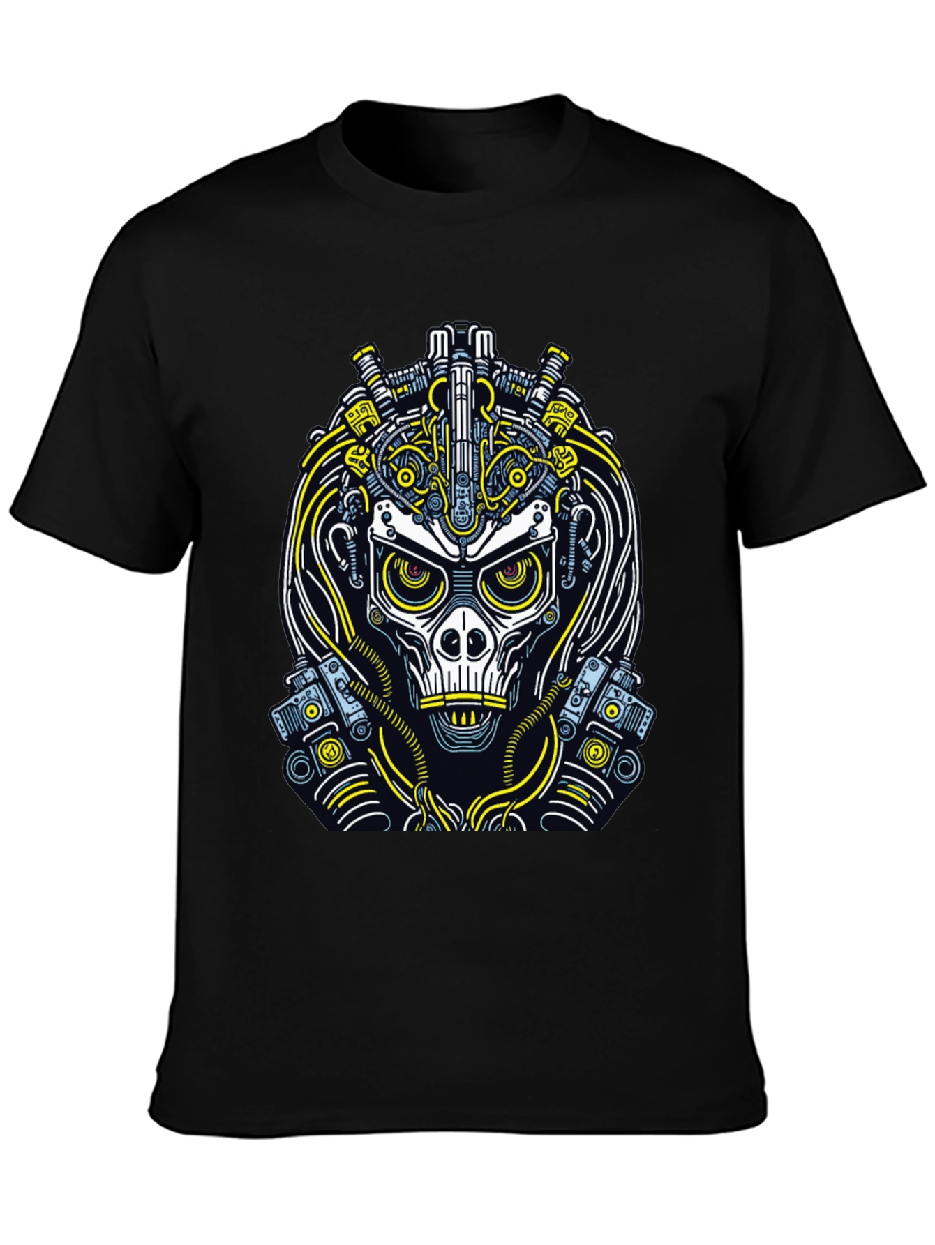Cyberpunk Skull Graphic T-Shirt
