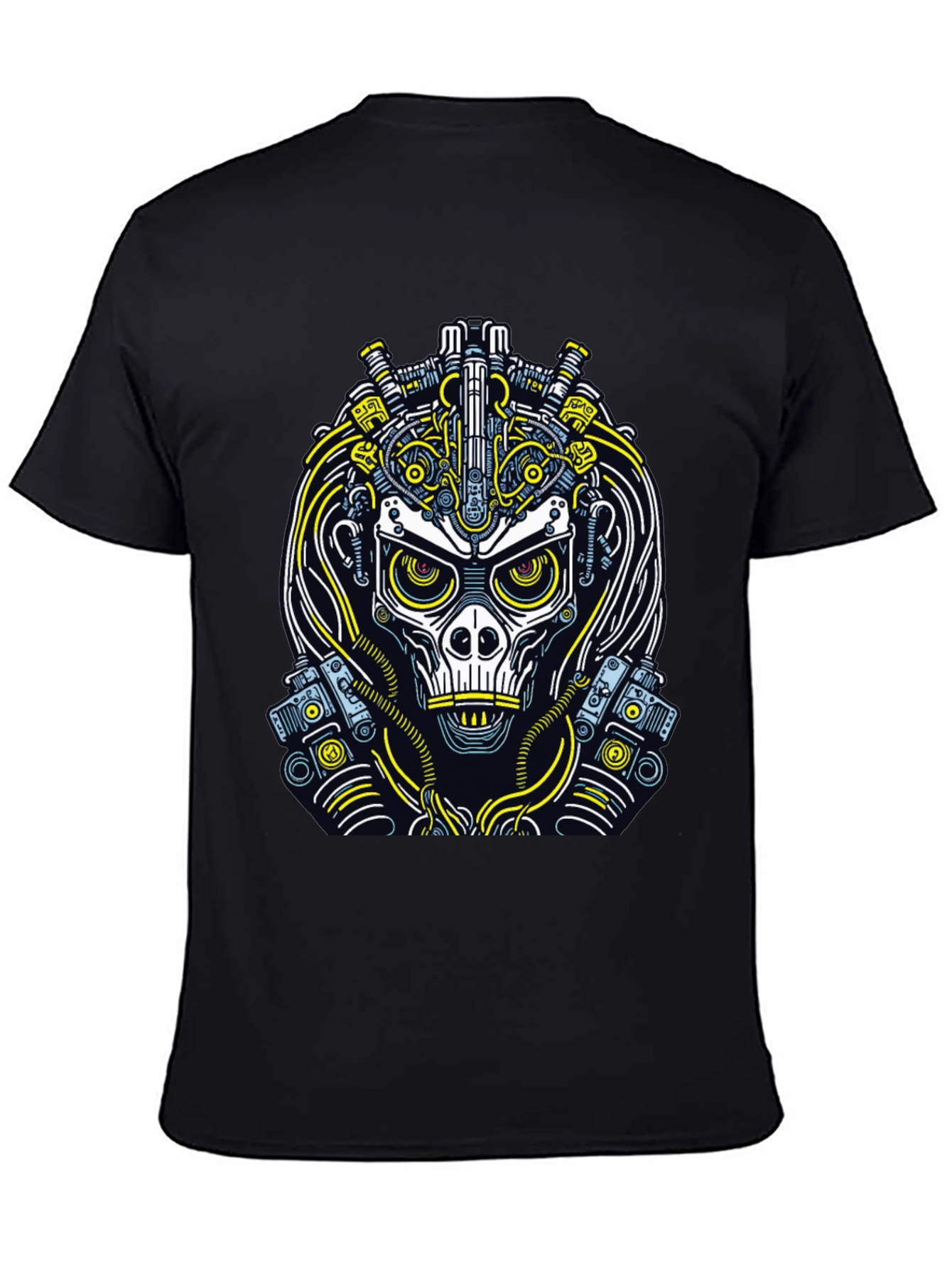Cyberpunk Skull Graphic T-Shirt