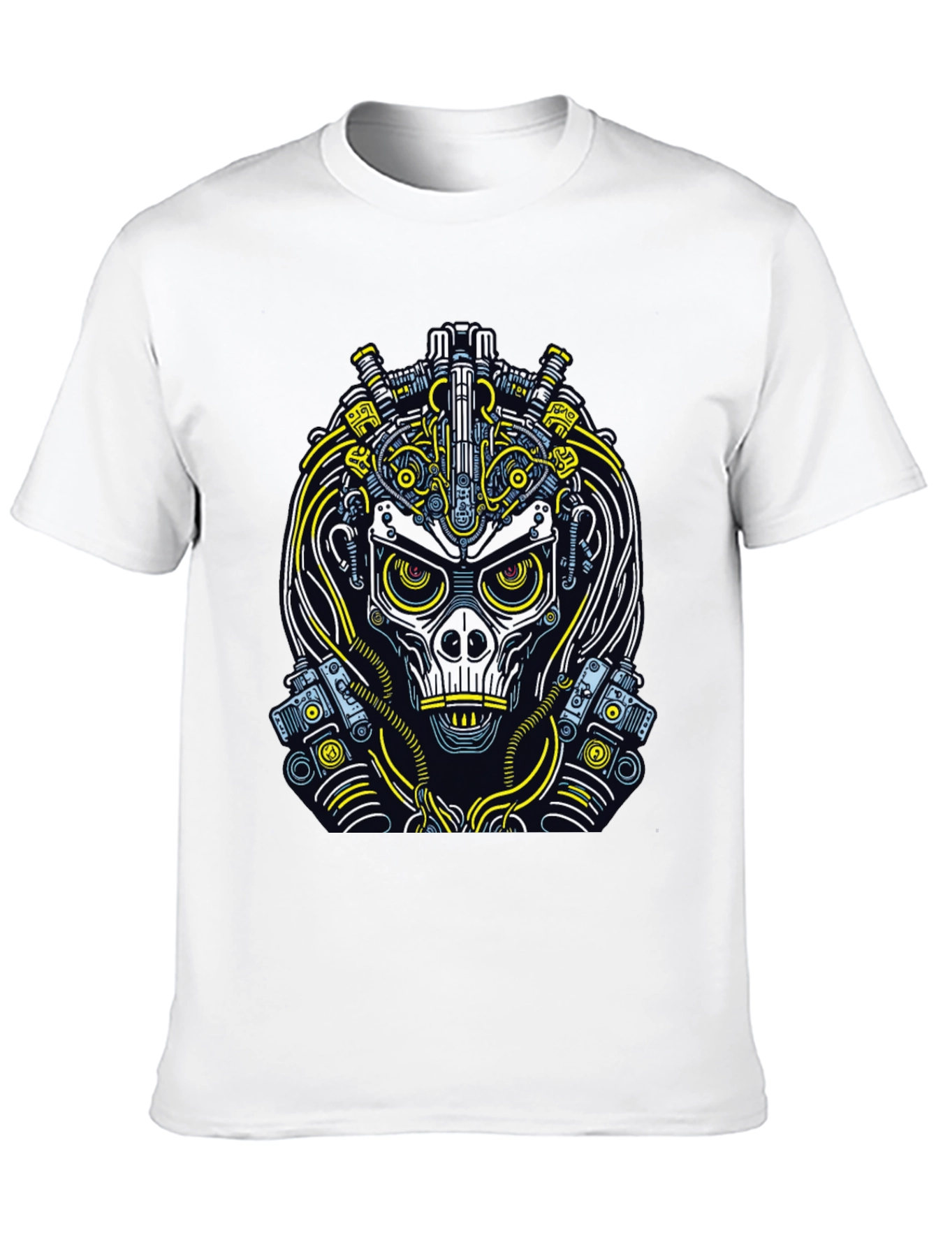 Cyberpunk Skull Graphic T-Shirt