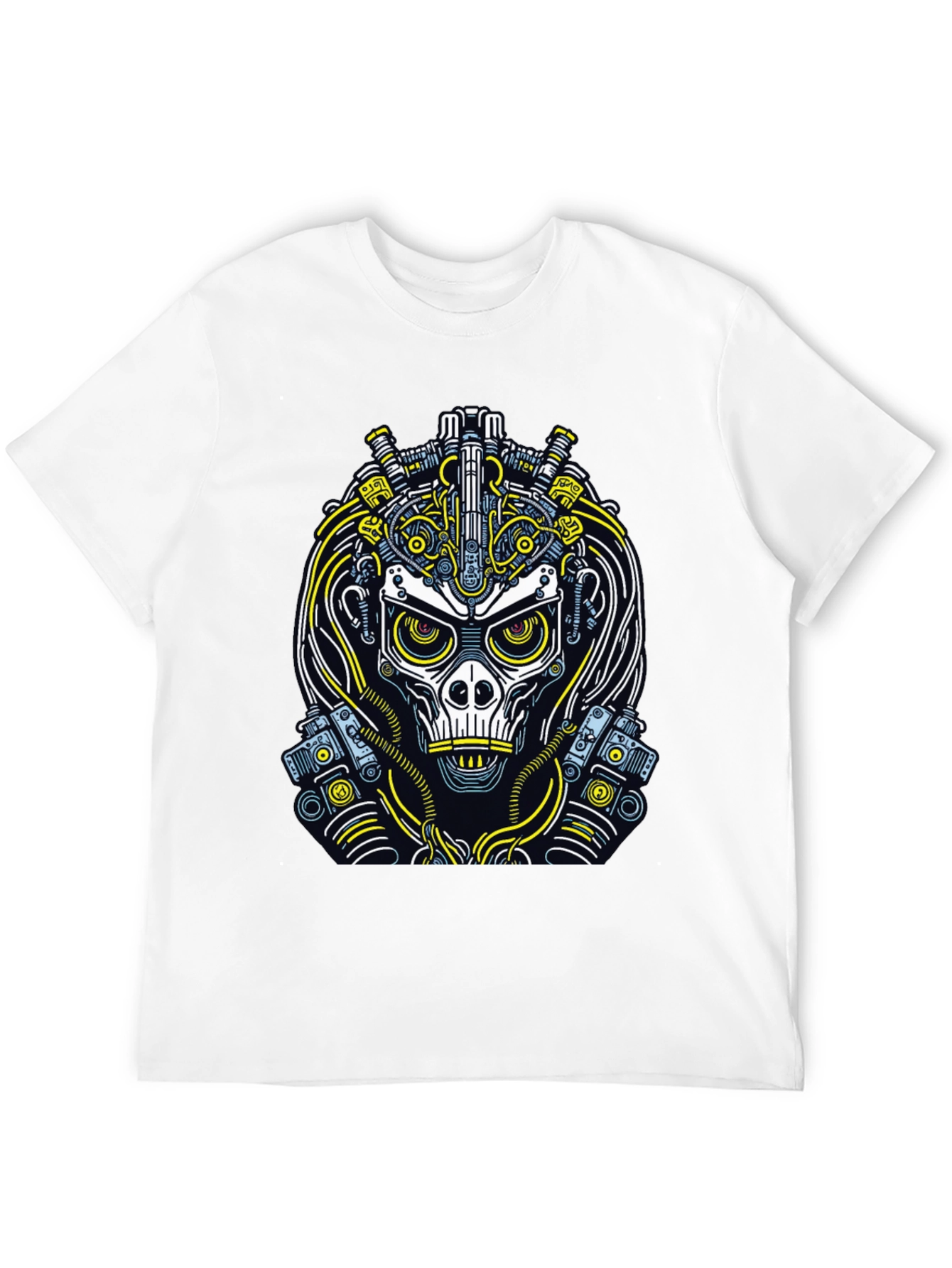Cyberpunk Skull Graphic T-Shirt