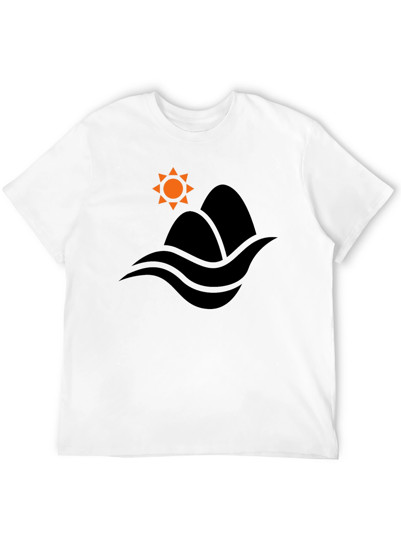 Mountain & Waves Graphic Black T-Shirt