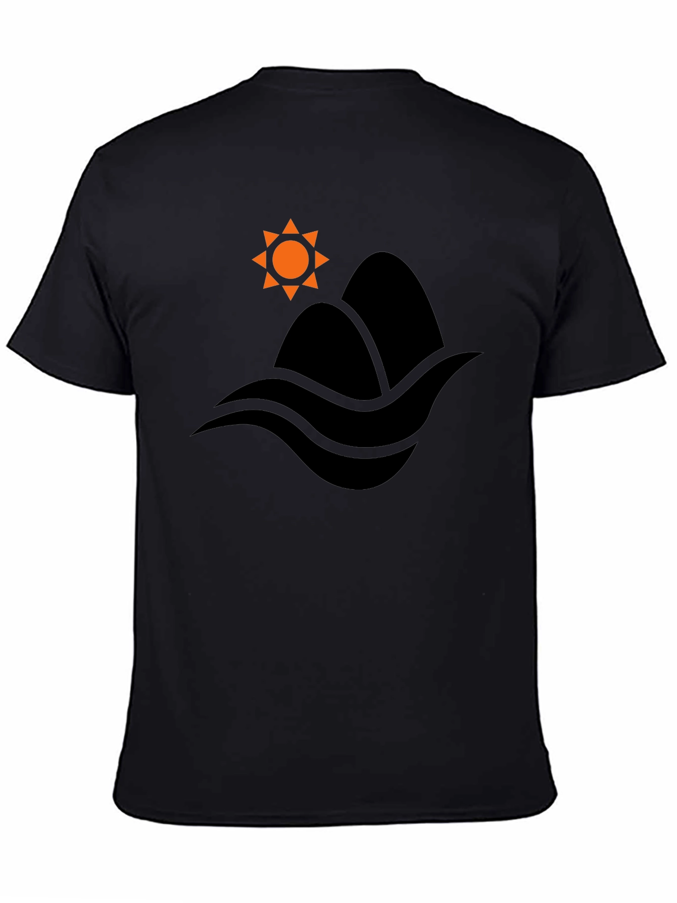 Mountain & Waves Graphic Black T-Shirt