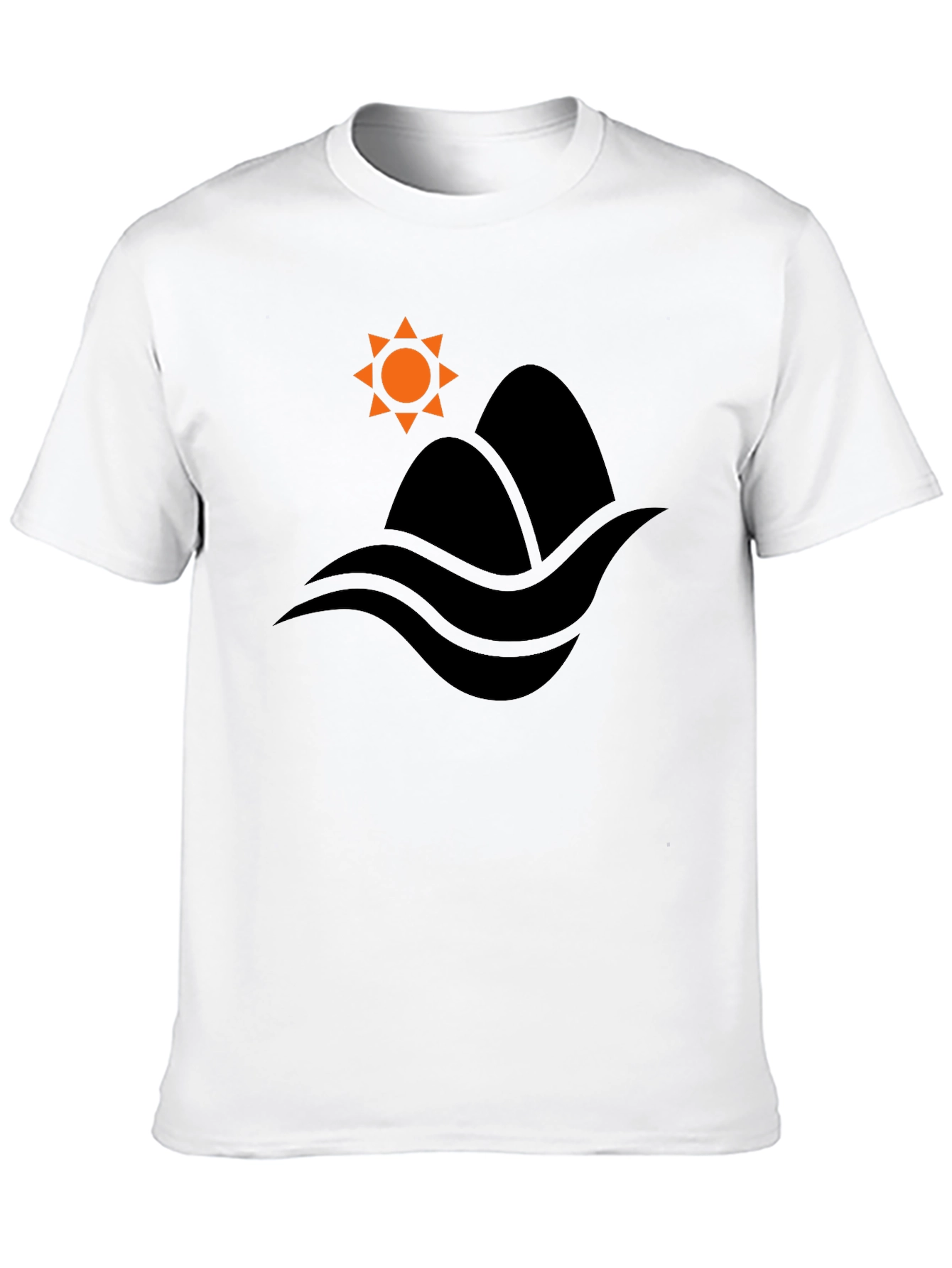 Mountain & Waves Graphic Black T-Shirt