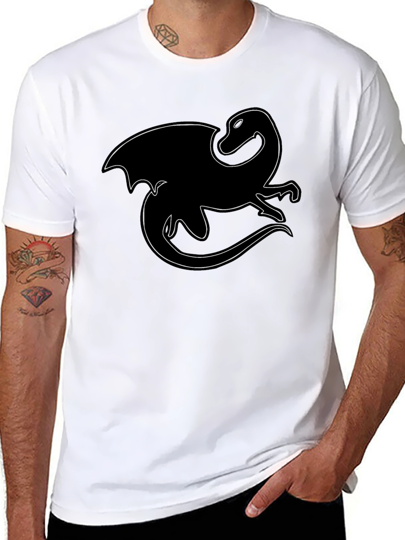 Dragon Outline Black T-Shirt