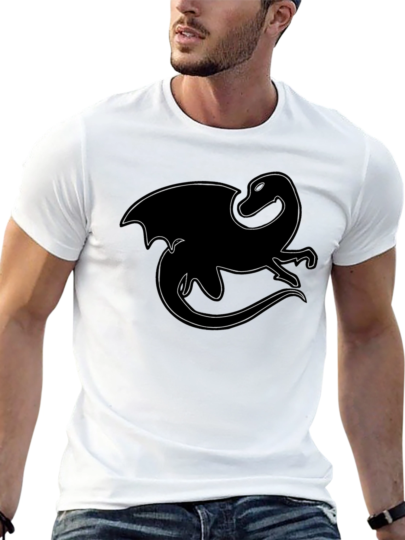 Dragon Outline Black T-Shirt