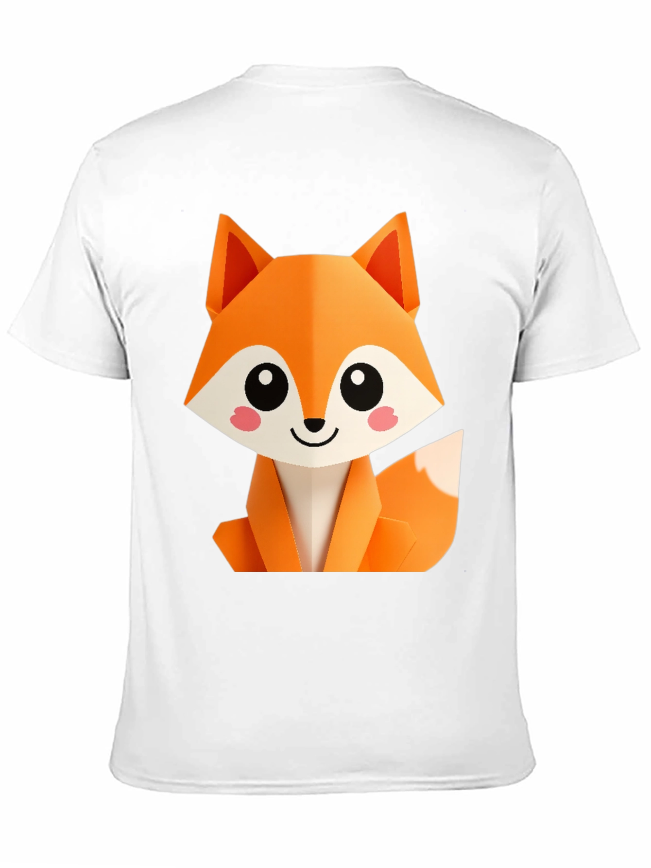 Cute Origami Fox Graphic Tee - Black