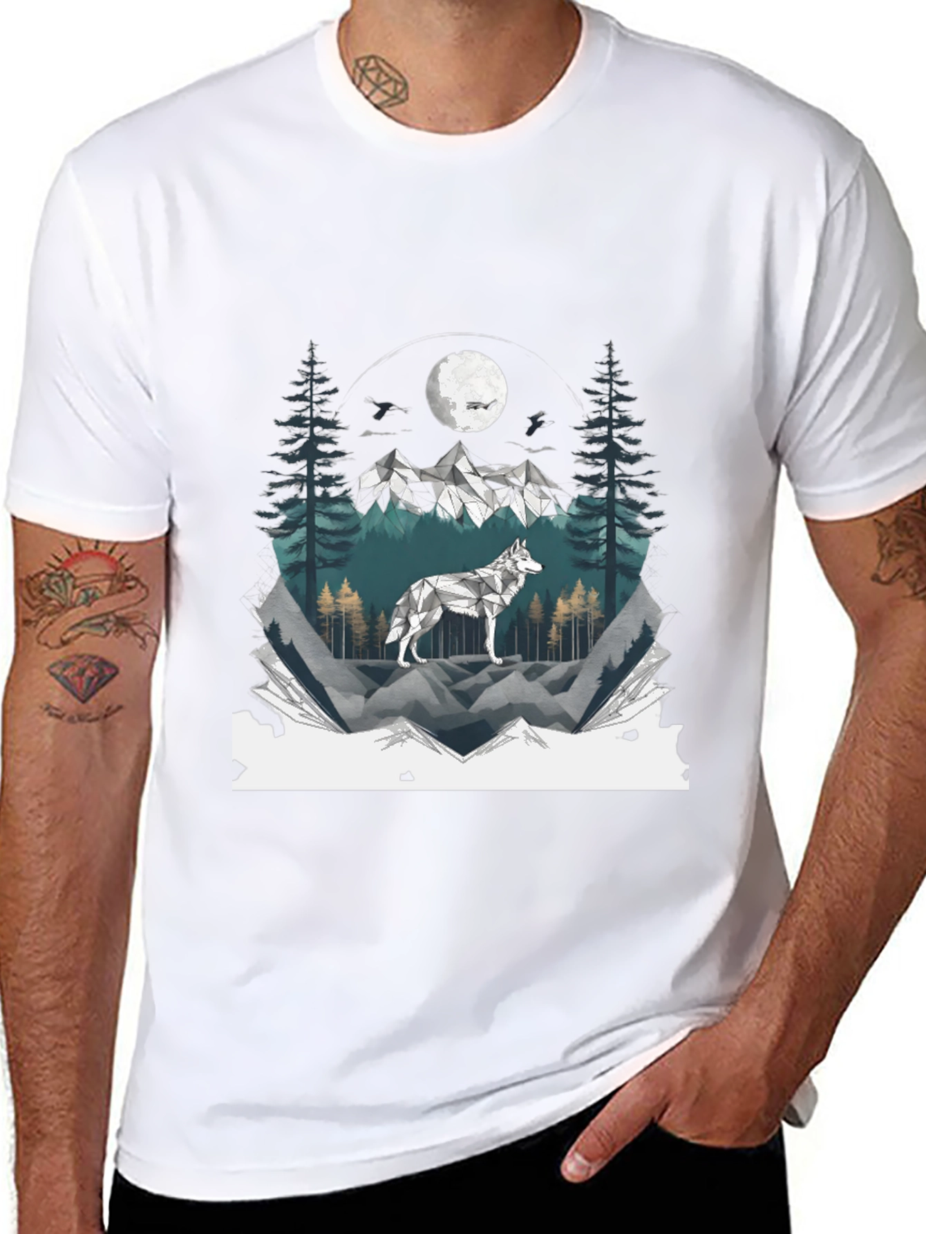 Wolf Mountainscape Graphic Tee