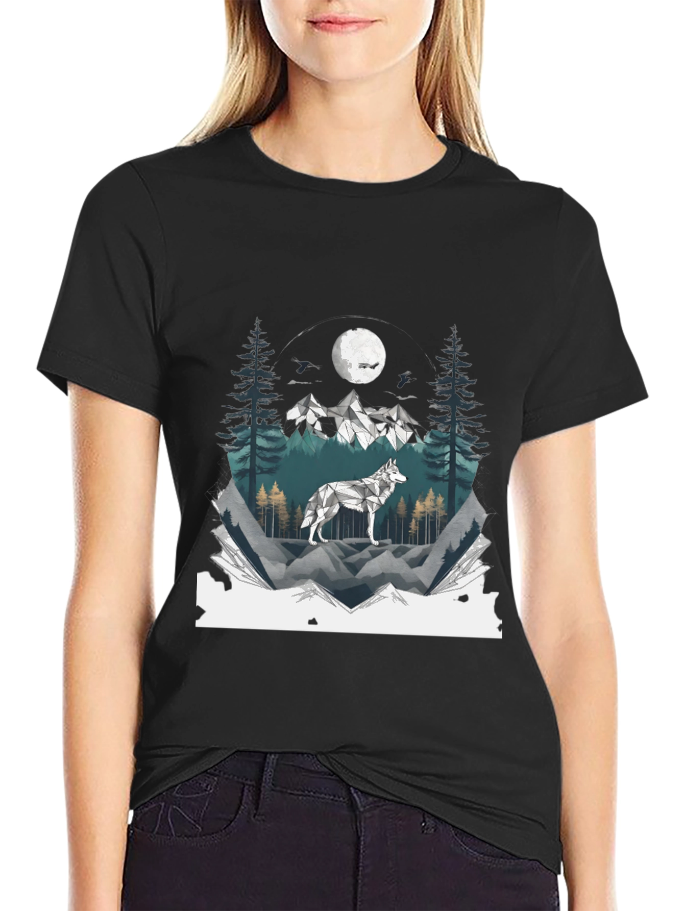 Wolf Mountainscape Graphic Tee