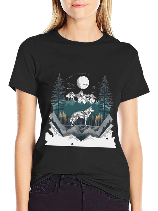 Wolf Mountainscape Graphic Tee