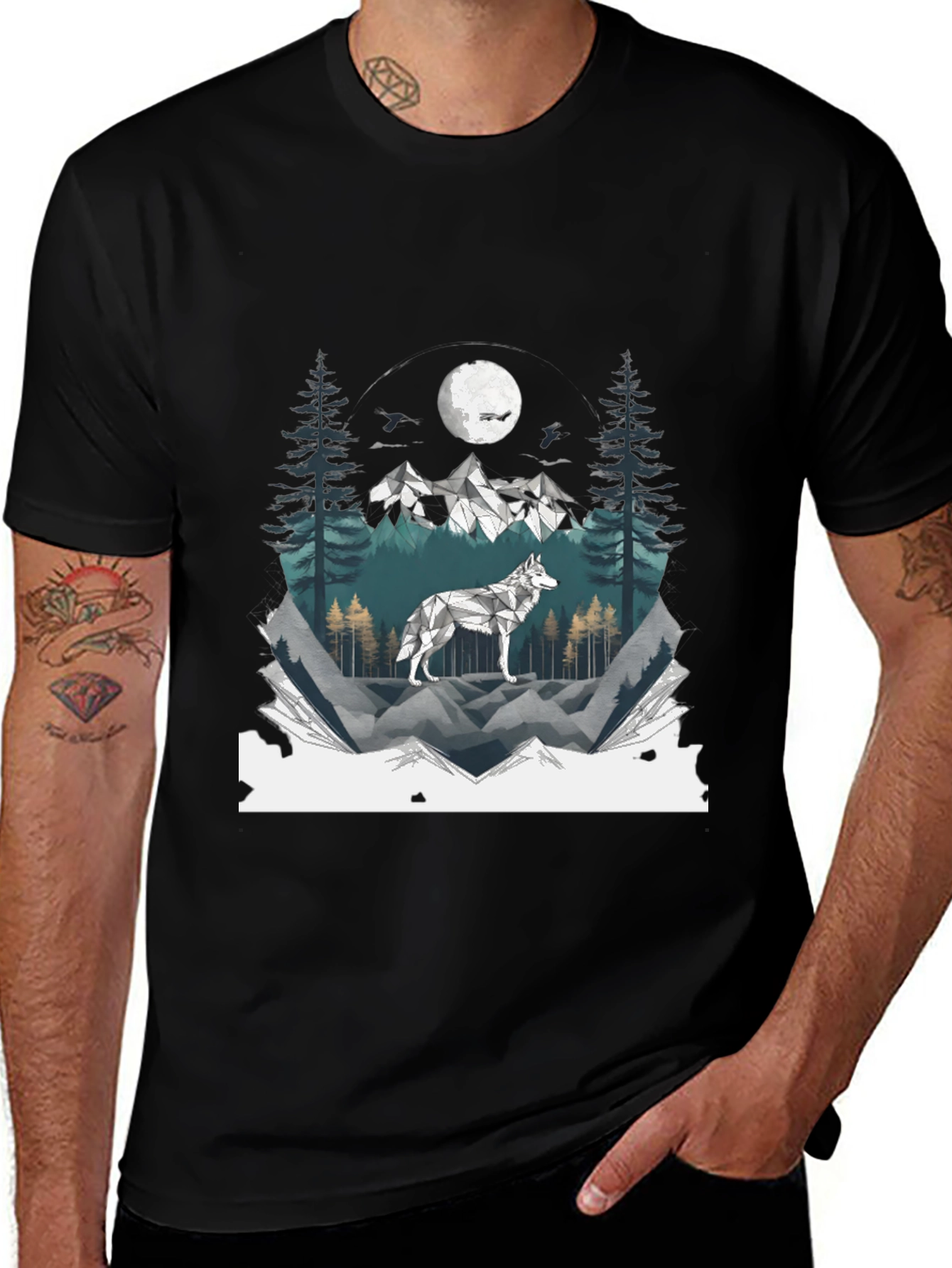 Wolf Mountainscape Graphic Tee
