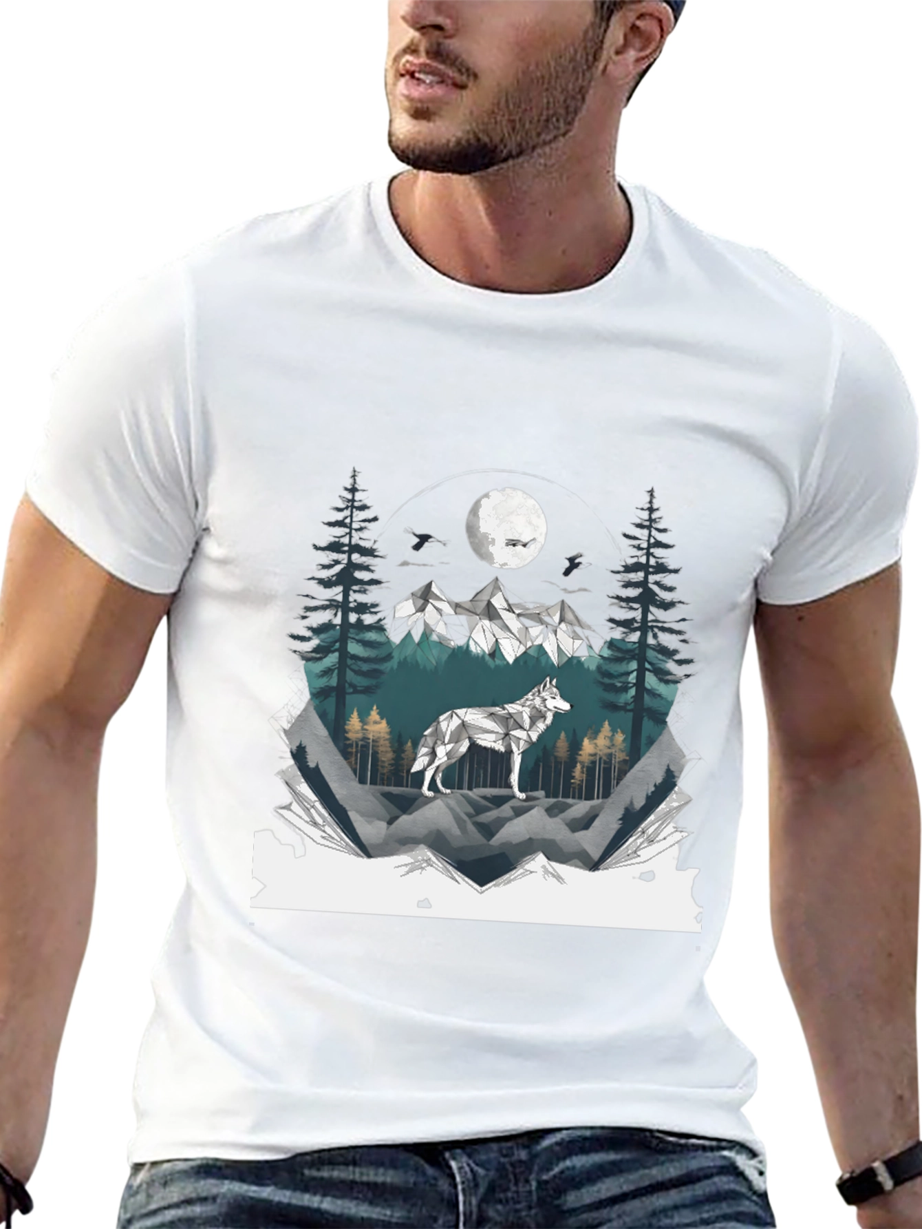 Wolf Mountainscape Graphic Tee