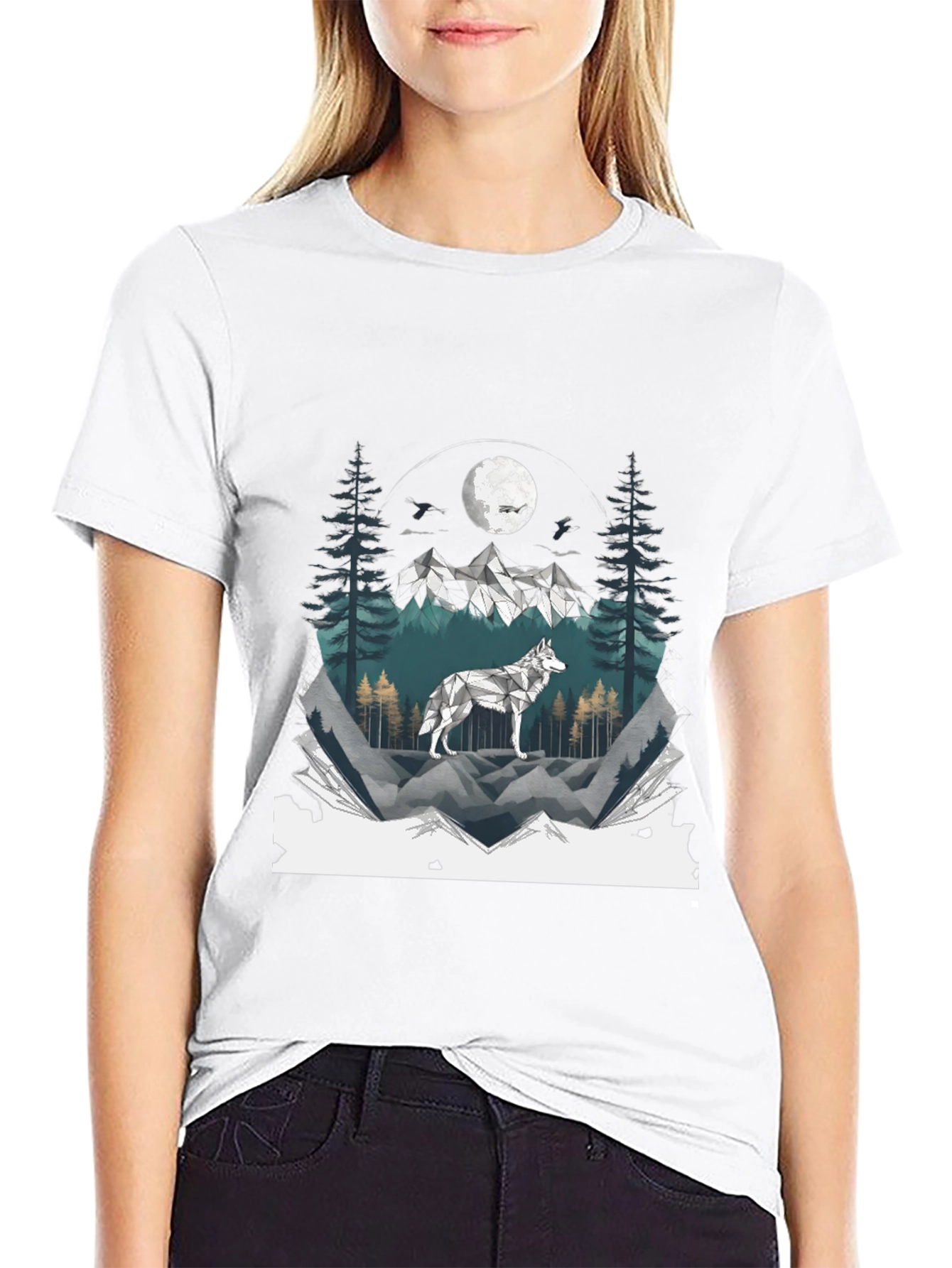 Wolf Mountainscape Graphic Tee