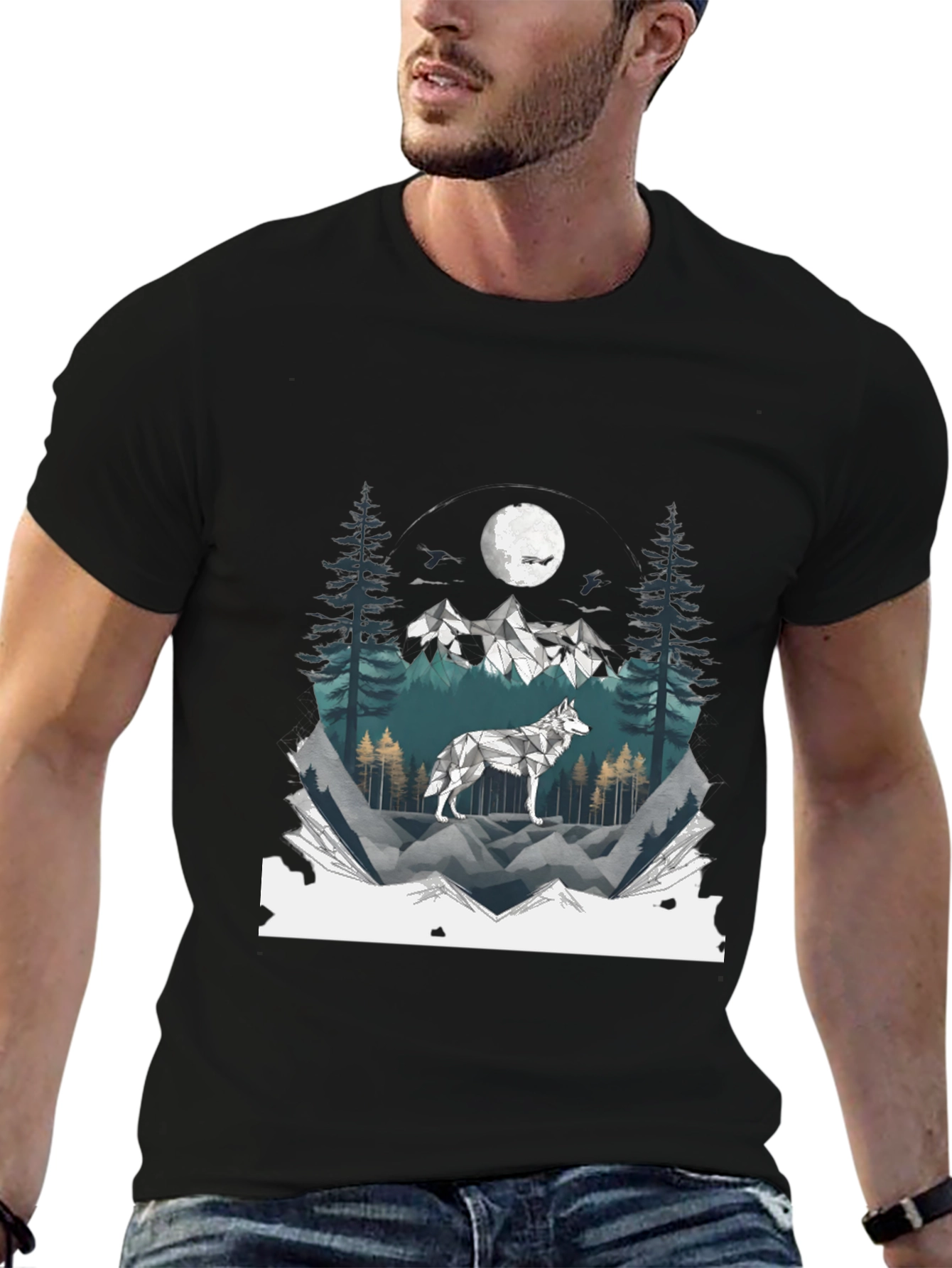 Wolf Mountainscape Graphic Tee
