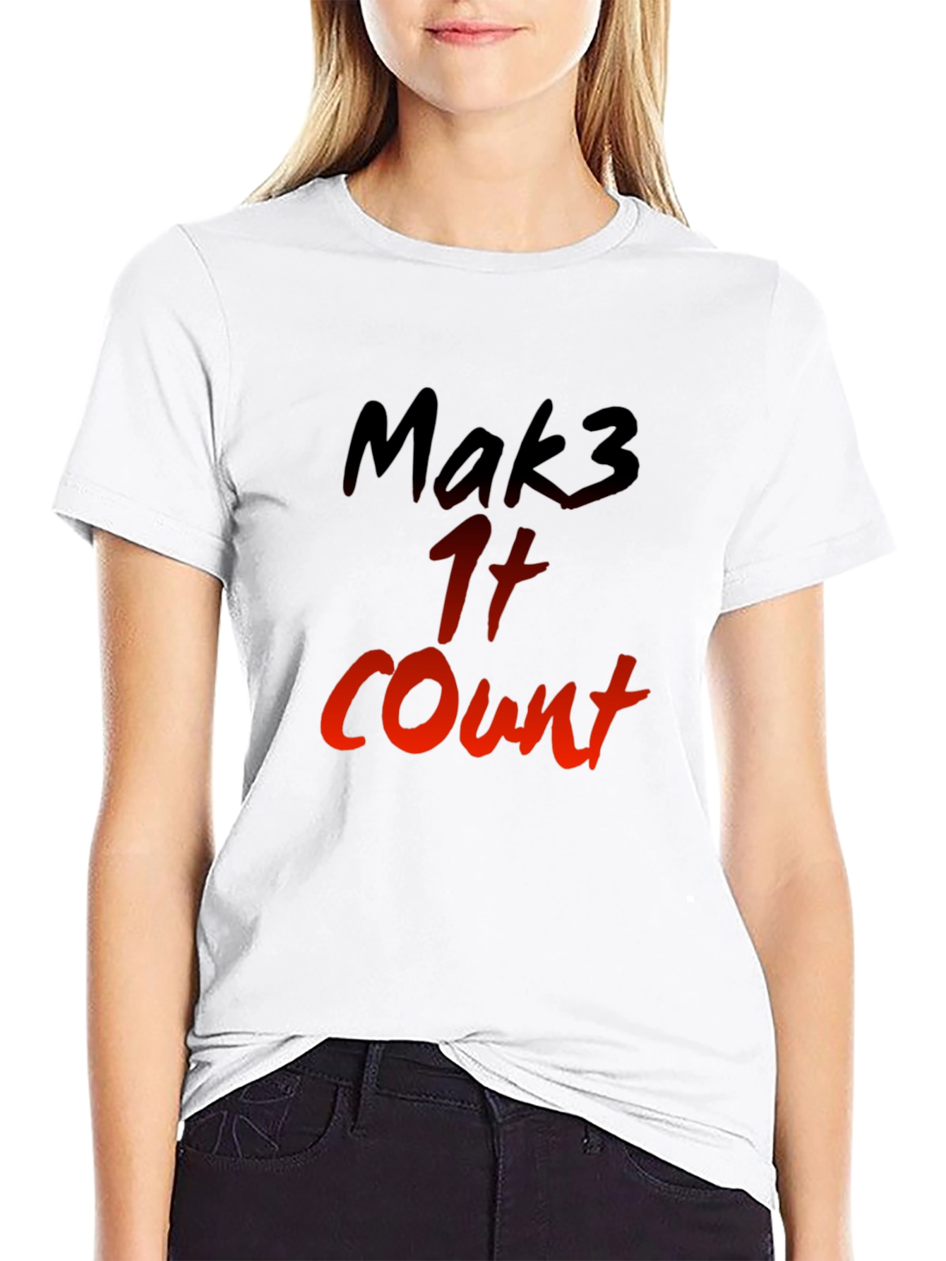Mak3 It Count Graphic T-Shirt - Black