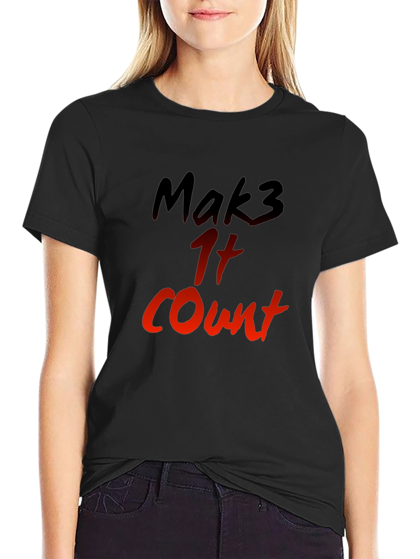 Mak3 It Count Graphic T-Shirt - Black