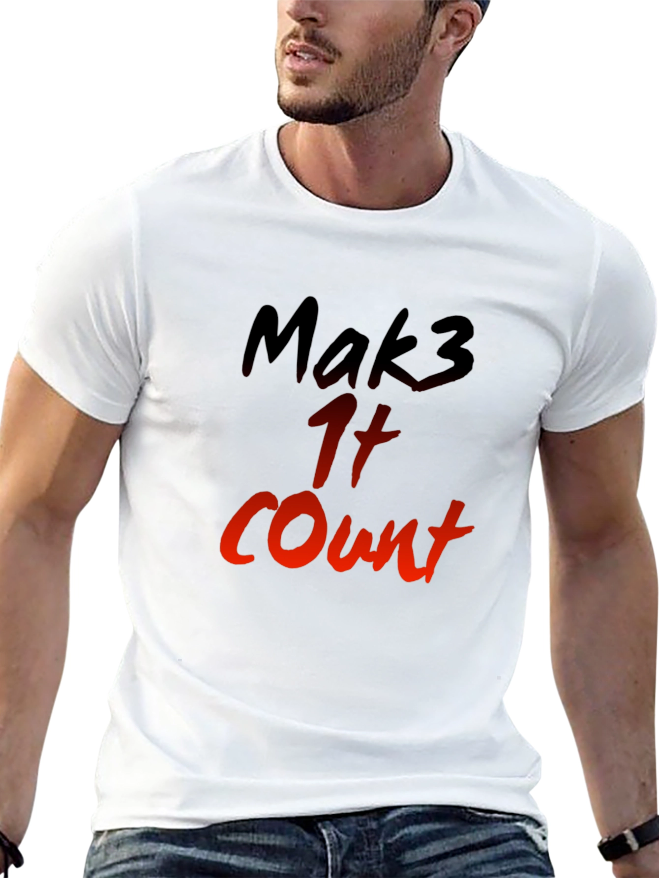 Mak3 It Count Graphic T-Shirt - Black