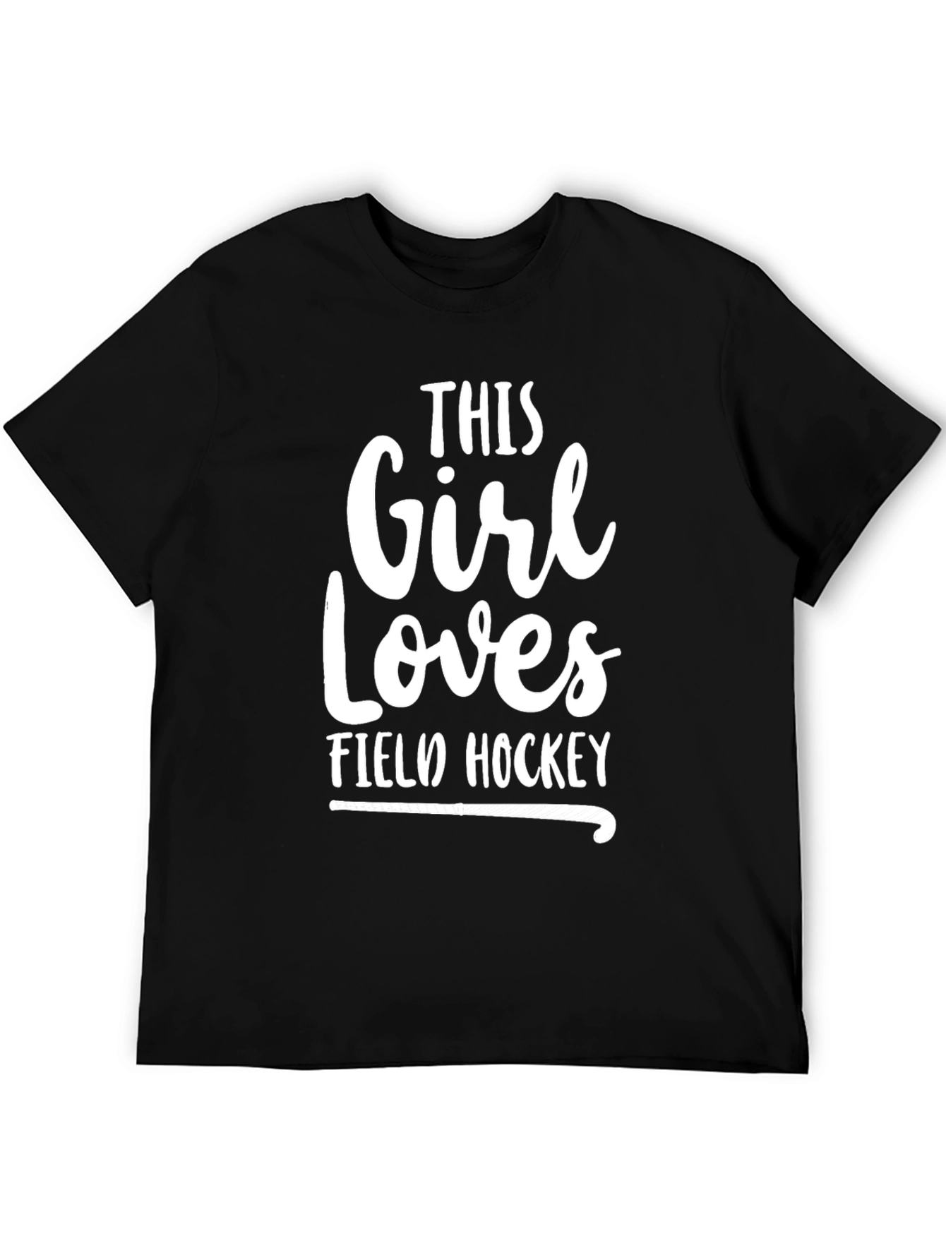 This Girl Loves Field Hockey T-Shirt Black Cotton