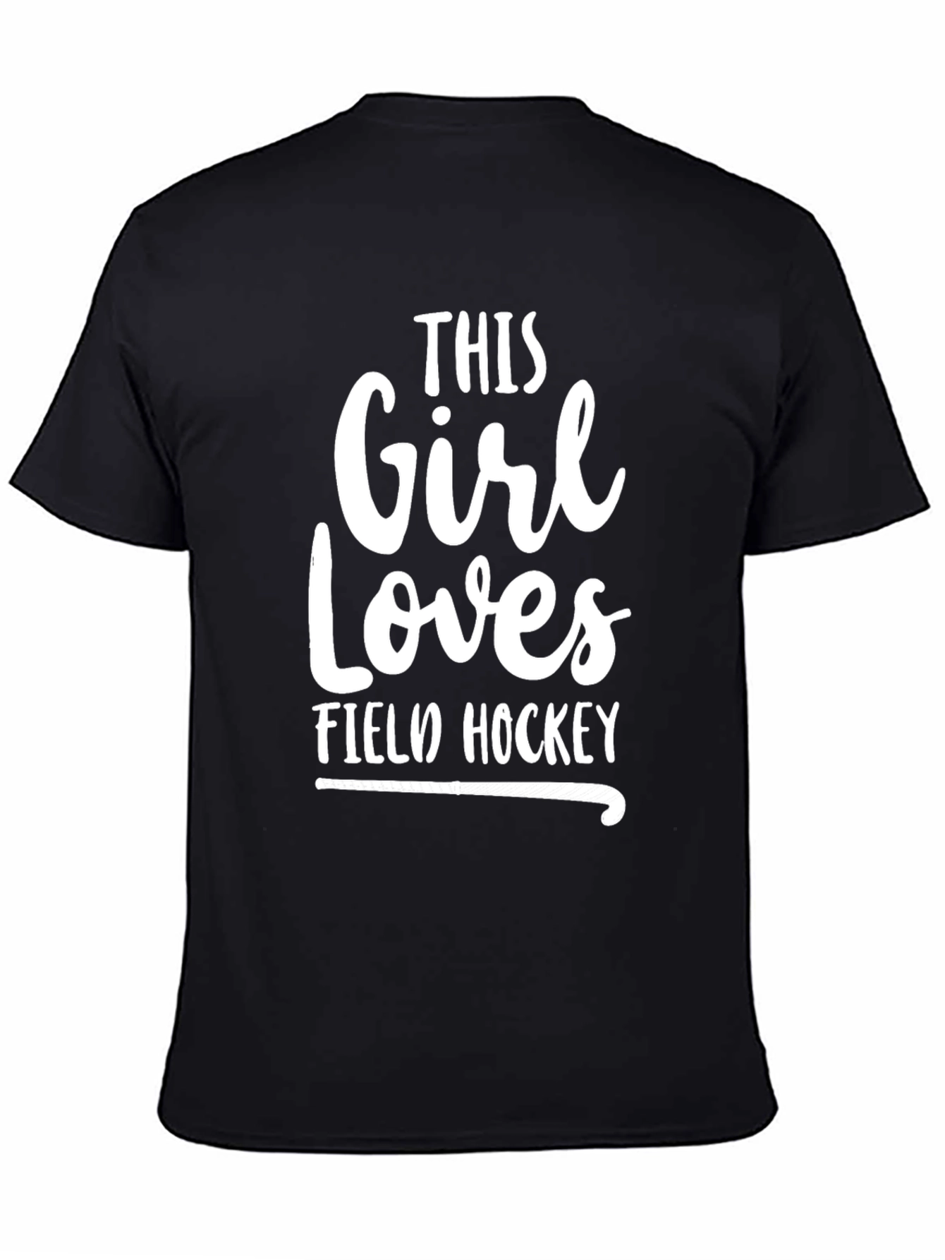 This Girl Loves Field Hockey T-Shirt Black Cotton