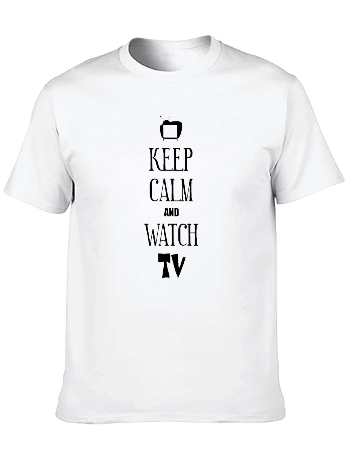 Keep Calm and Watch TV Black T-Shirt