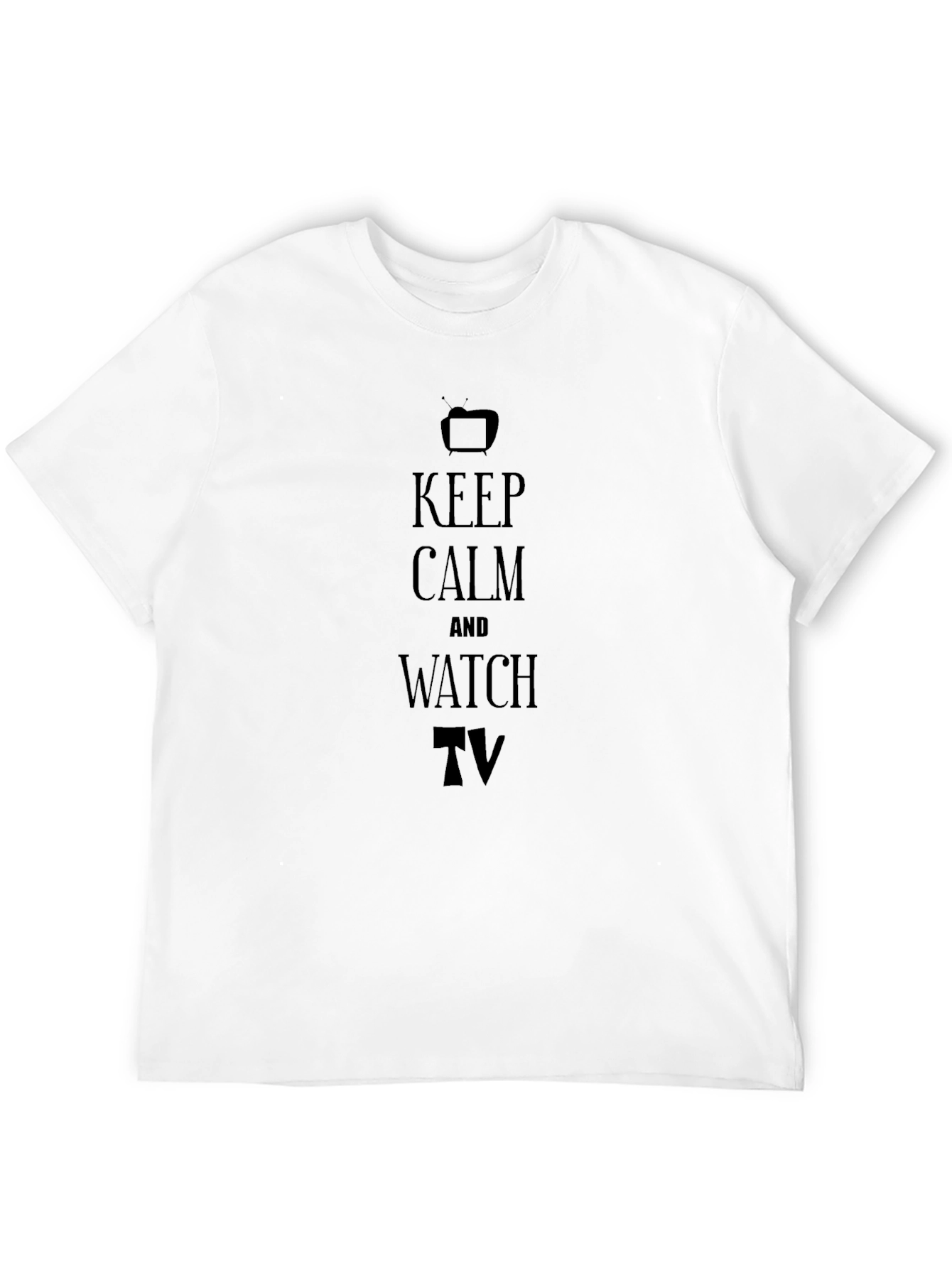Keep Calm and Watch TV Black T-Shirt