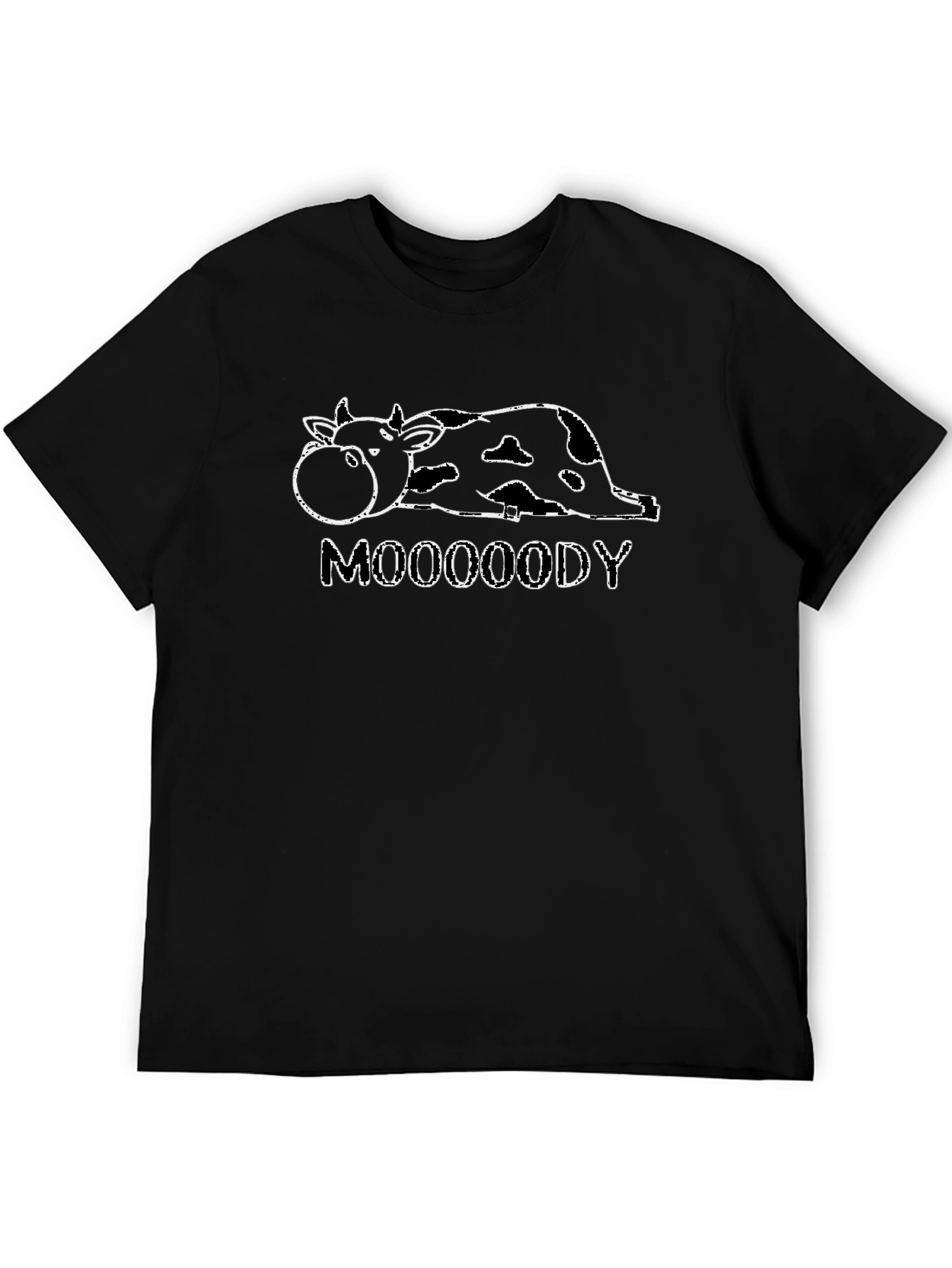 Moooooody Cow Graphic T-Shirt - Comfy Black Tee