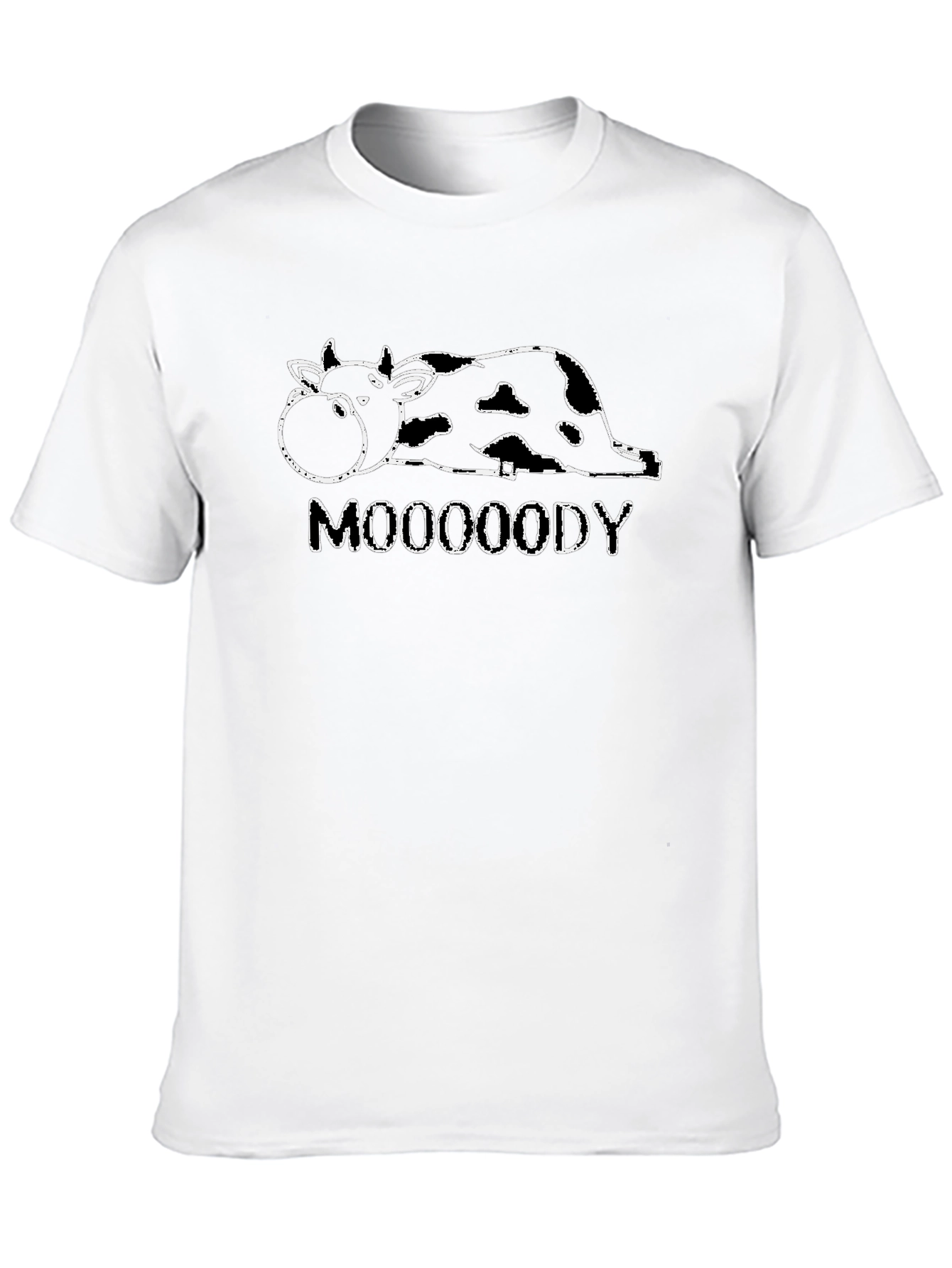 Moooooody Cow Graphic T-Shirt - Comfy Black Tee