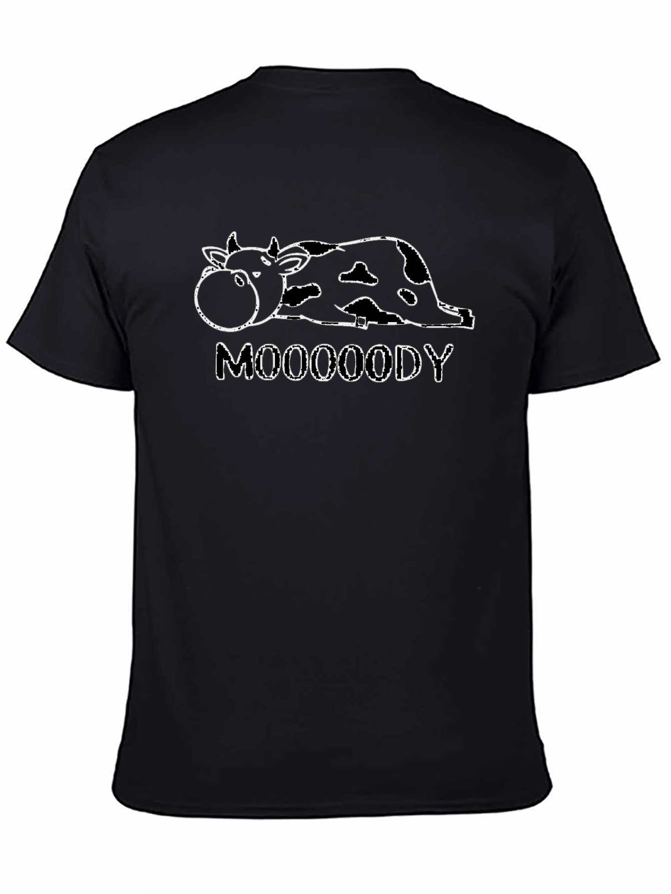 Moooooody Cow Graphic T-Shirt - Comfy Black Tee