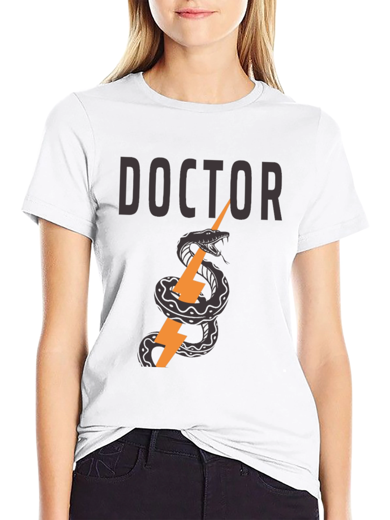 Doctor Snake & Lightning Bolt Graphic T-Shirt