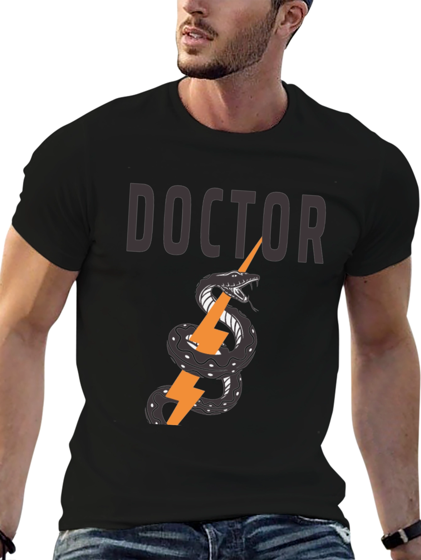 Doctor Snake & Lightning Bolt Graphic T-Shirt