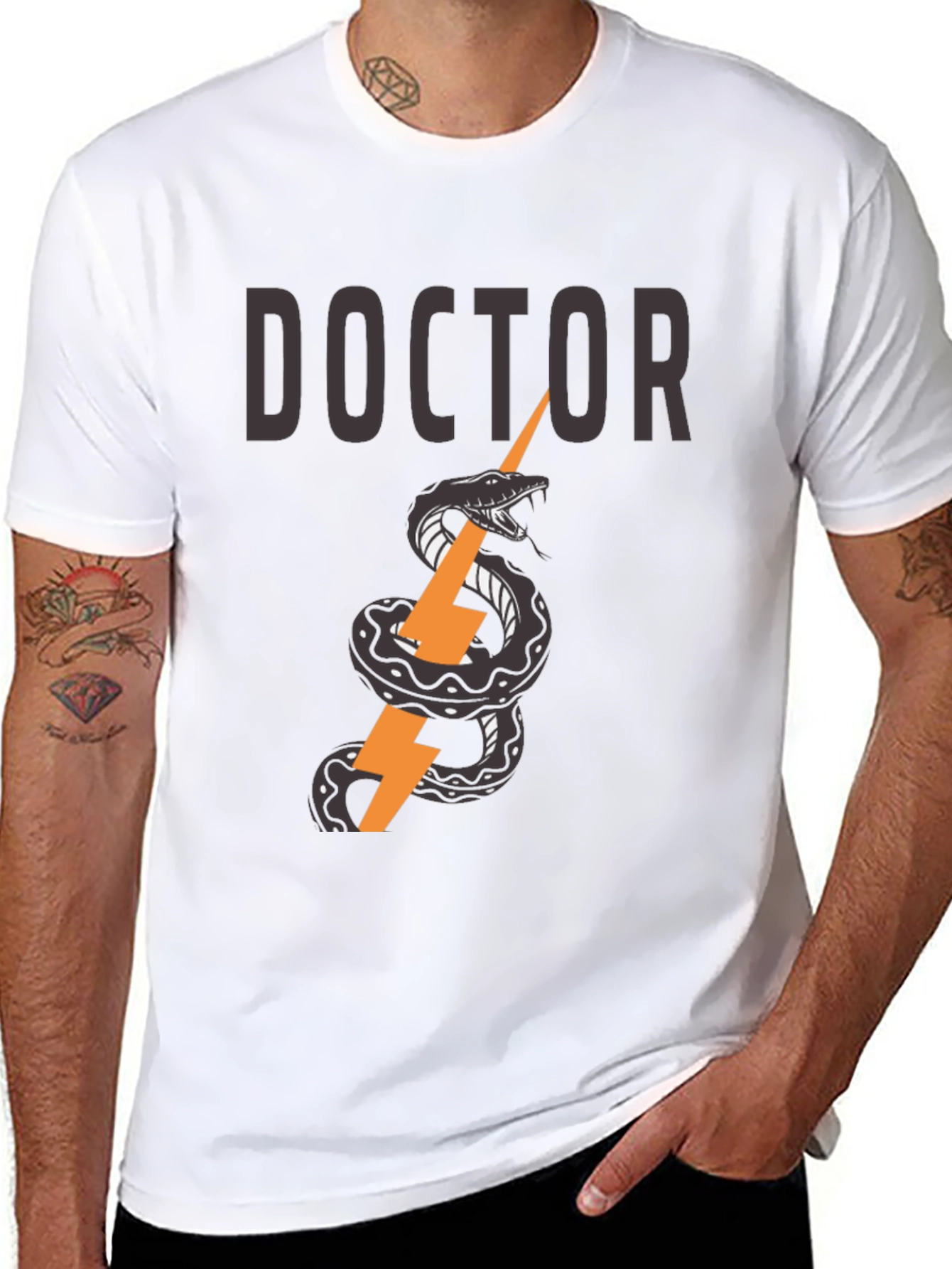 Doctor Snake & Lightning Bolt Graphic T-Shirt