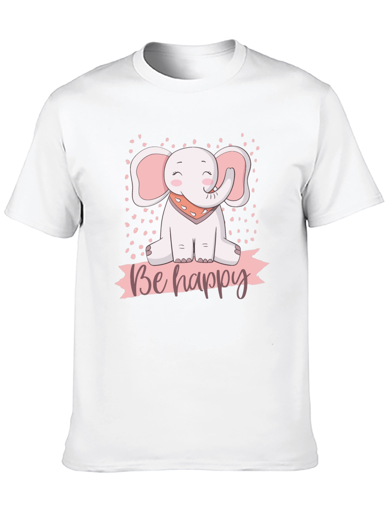 Be Happy Elephant Graphic T-Shirt
