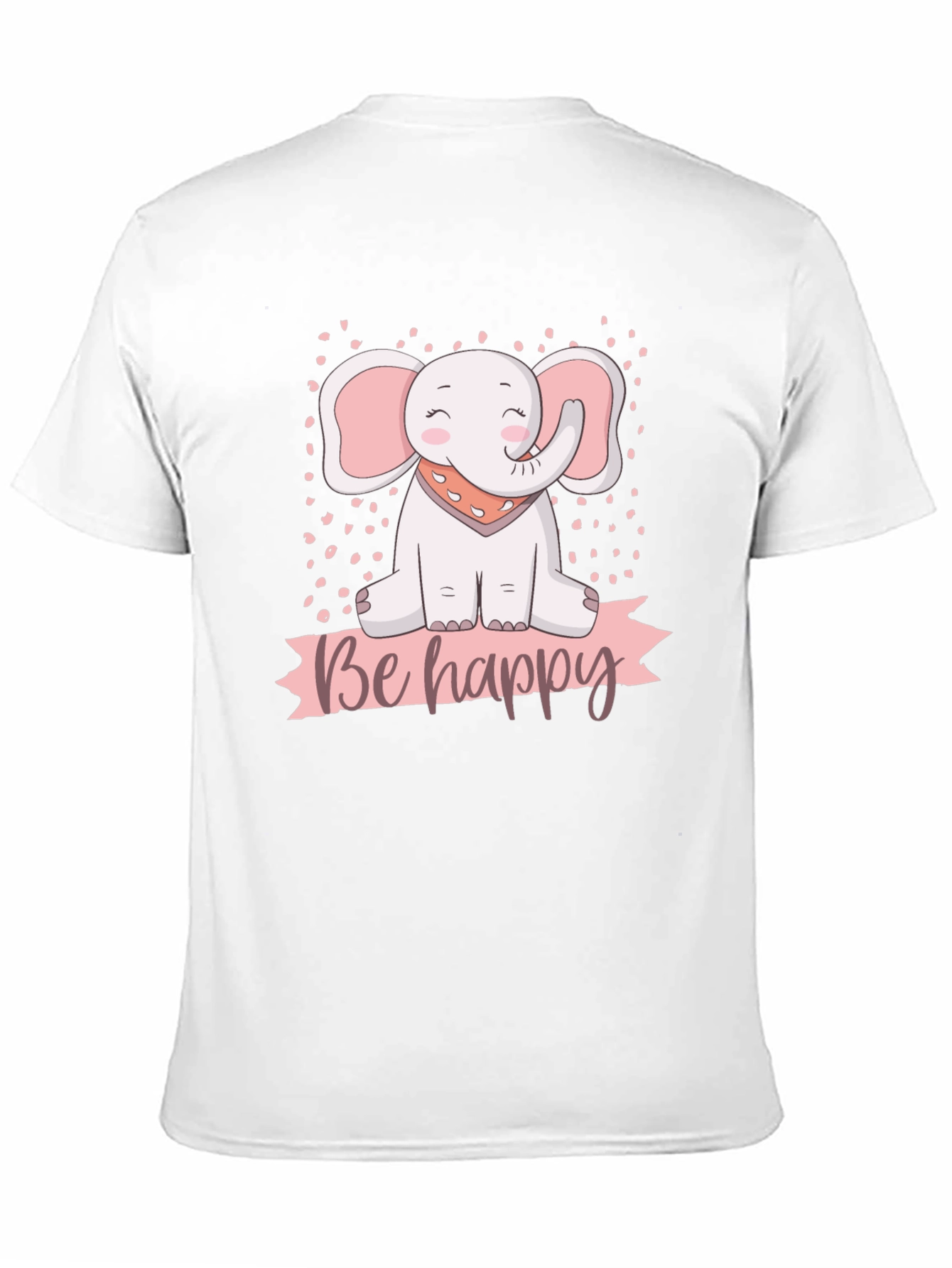Be Happy Elephant Graphic T-Shirt
