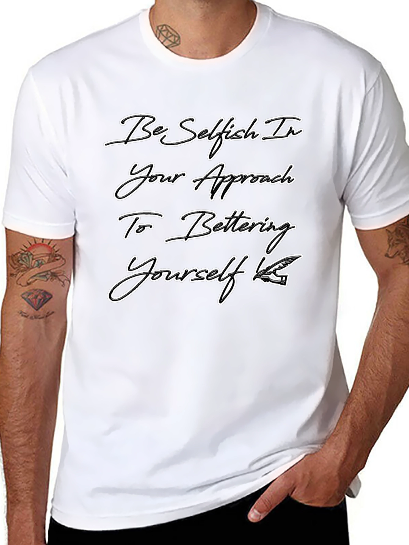 Selfish Approach Black Graphic Tee Shirt