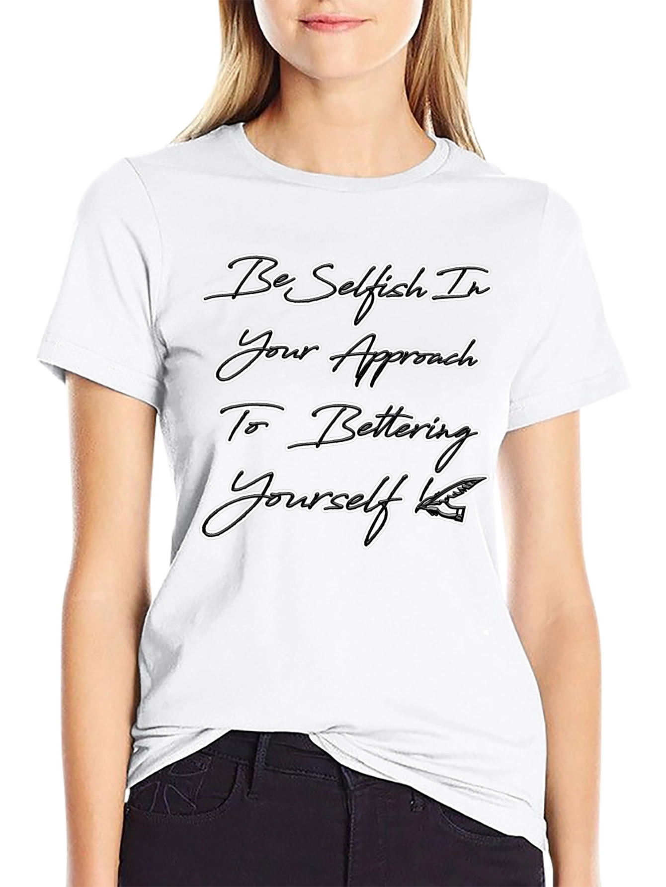 Selfish Approach Black Graphic Tee Shirt