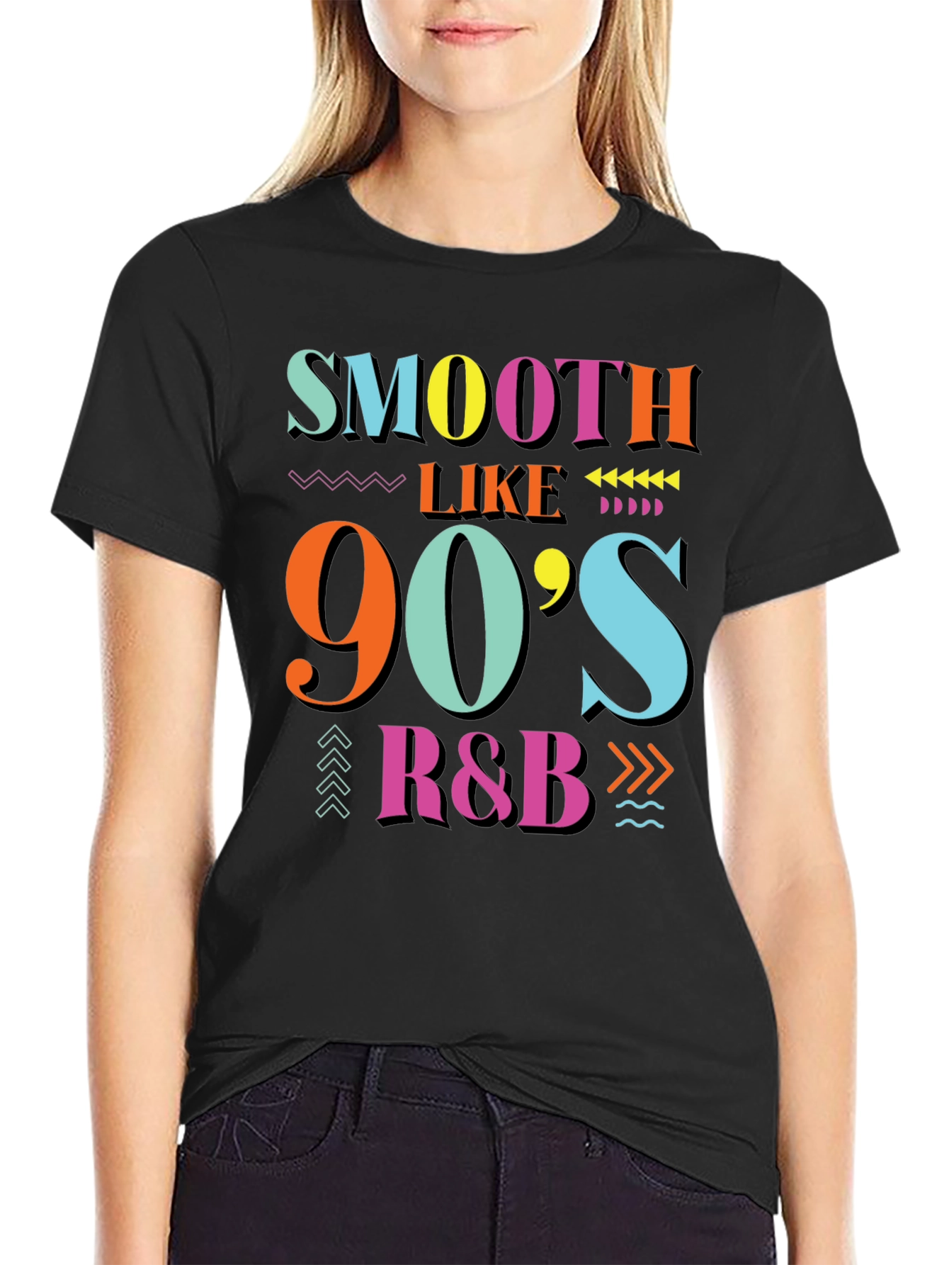 Smooth Like 90s R&B Black Graphic T-Shirt