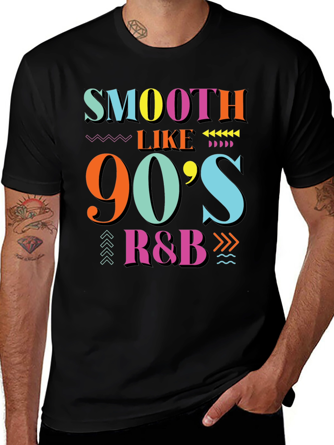 Smooth Like 90s R&B Black Graphic T-Shirt