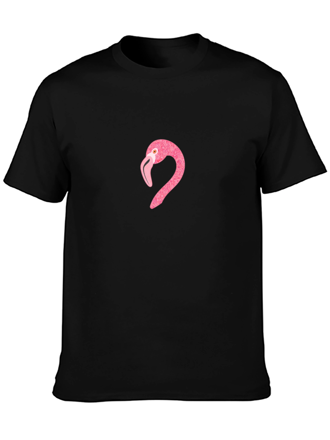 Pink Flamingo Graphic T-Shirt - Casual Black Tee