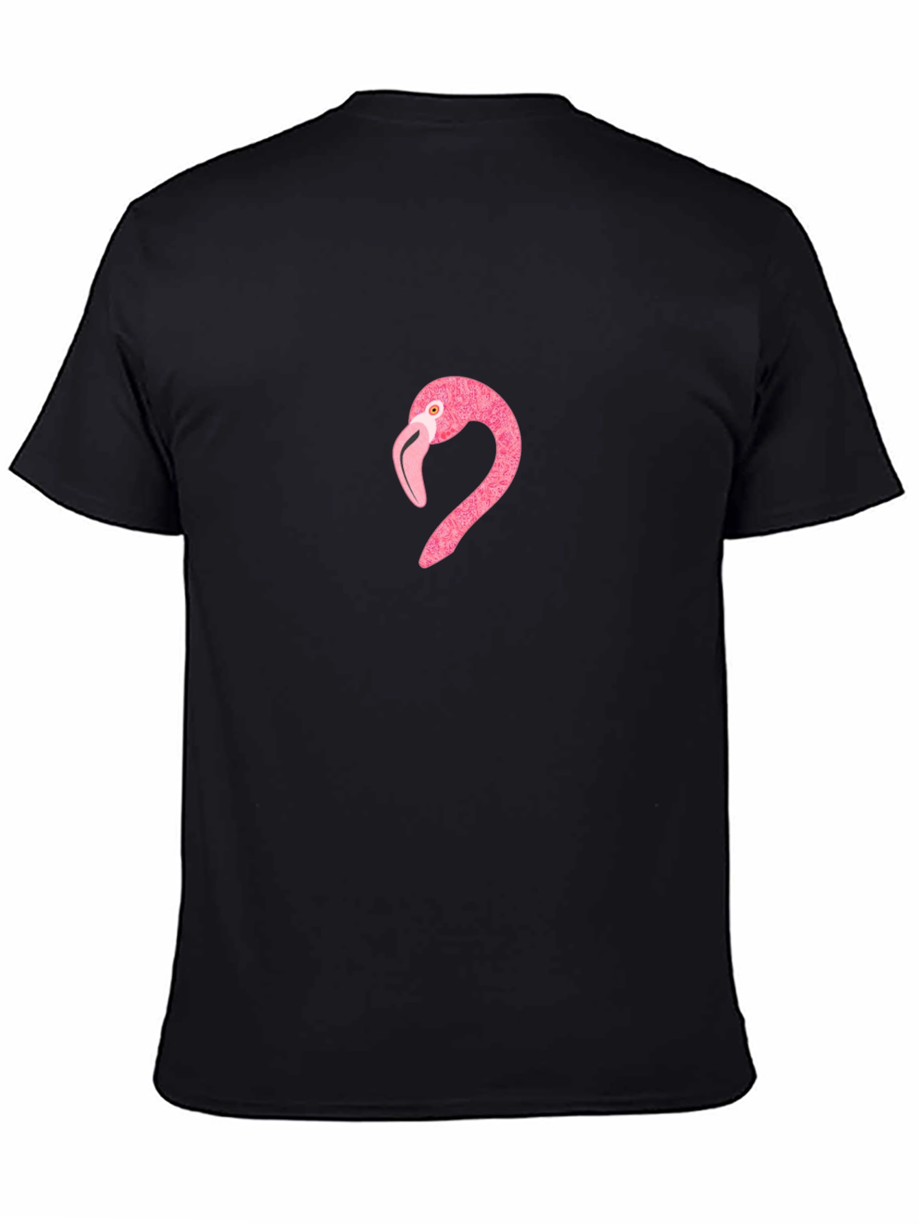Pink Flamingo Graphic T-Shirt - Casual Black Tee