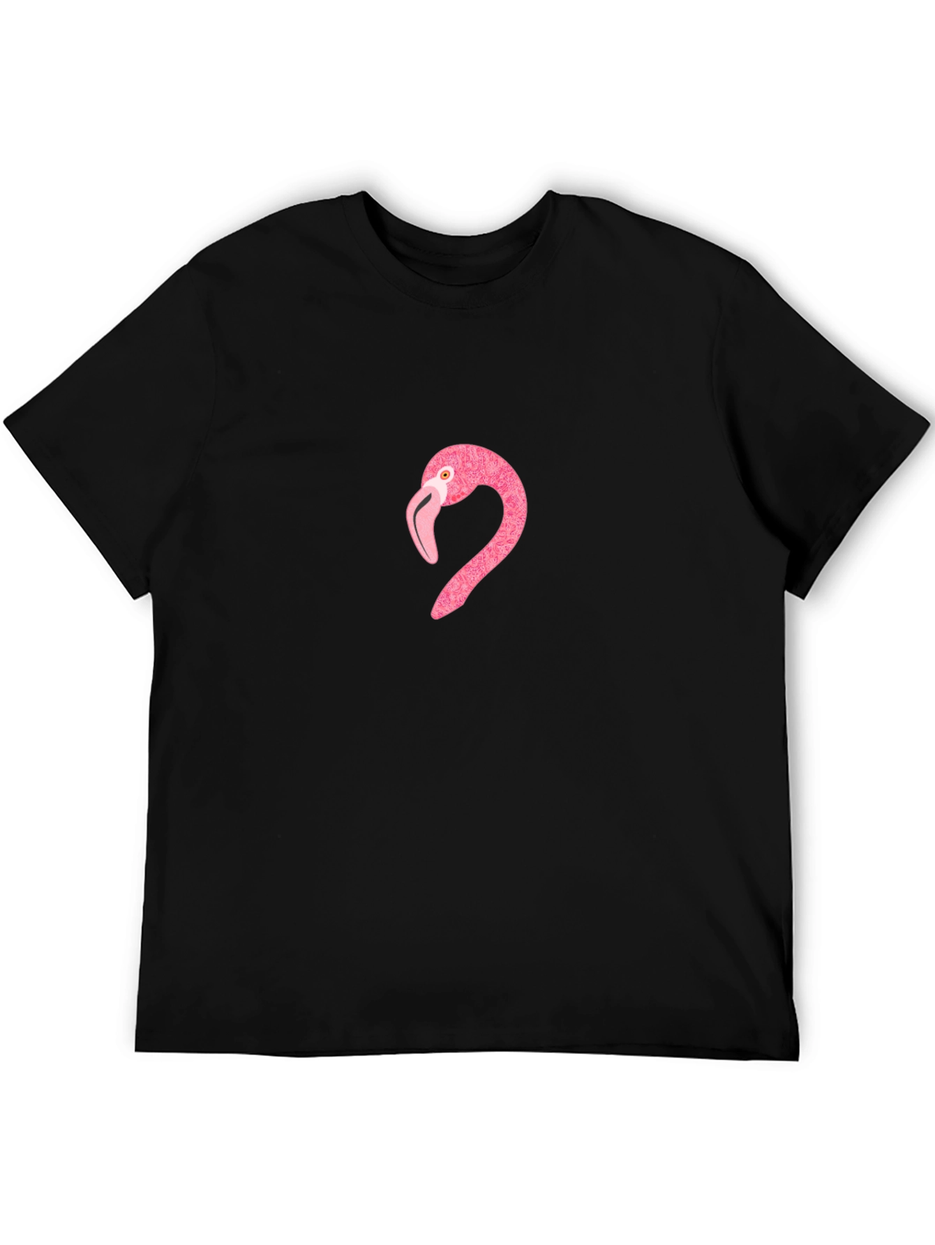 Pink Flamingo Graphic T-Shirt - Casual Black Tee