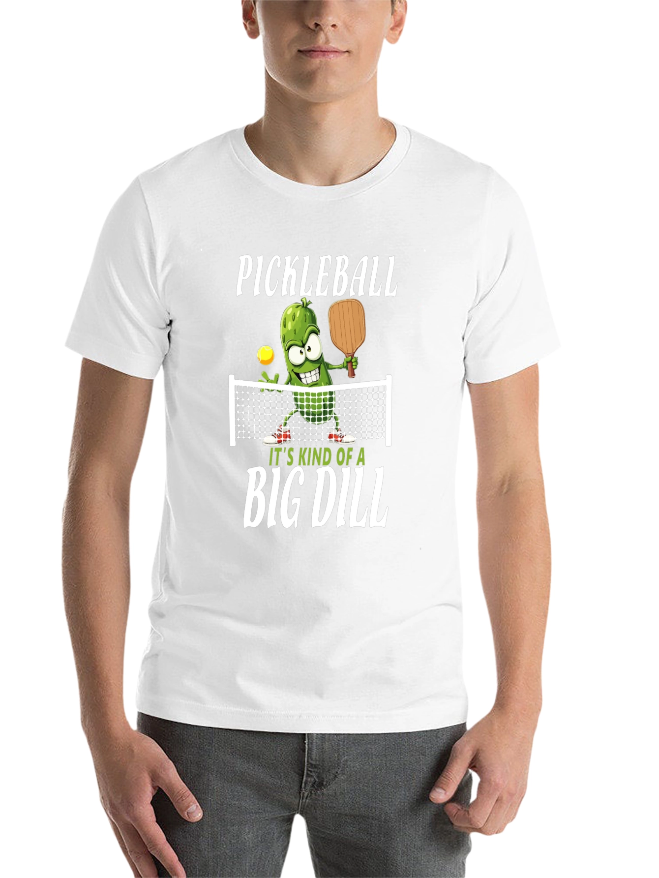 Pickleball Graphic Tee: Big Dill Humor T-Shirt