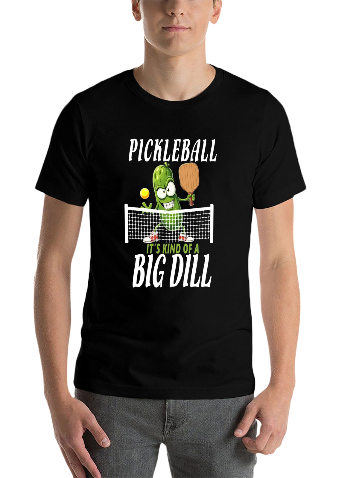 Pickleball Graphic Tee: Big Dill Humor T-Shirt