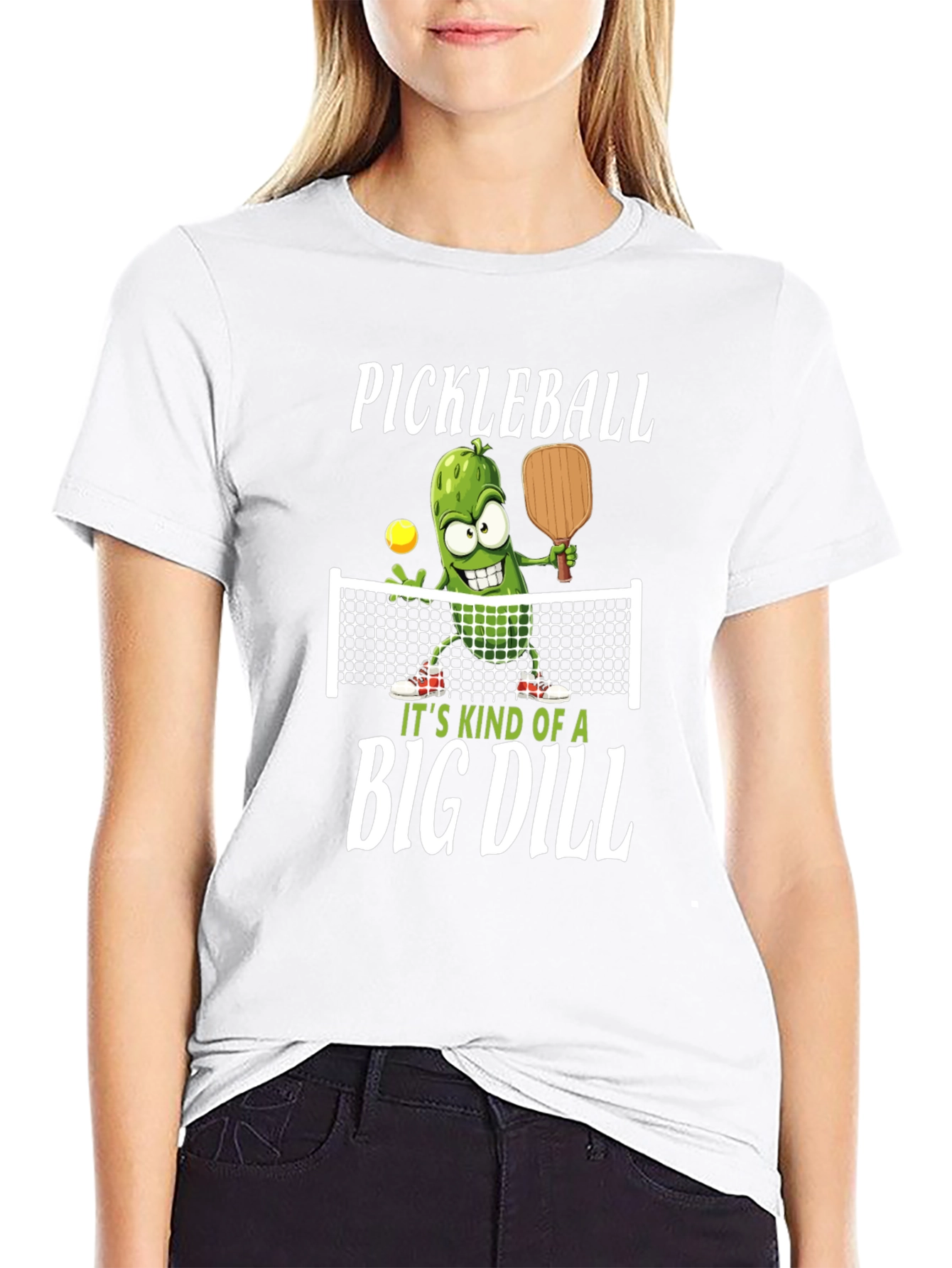 Pickleball Graphic Tee: Big Dill Humor T-Shirt