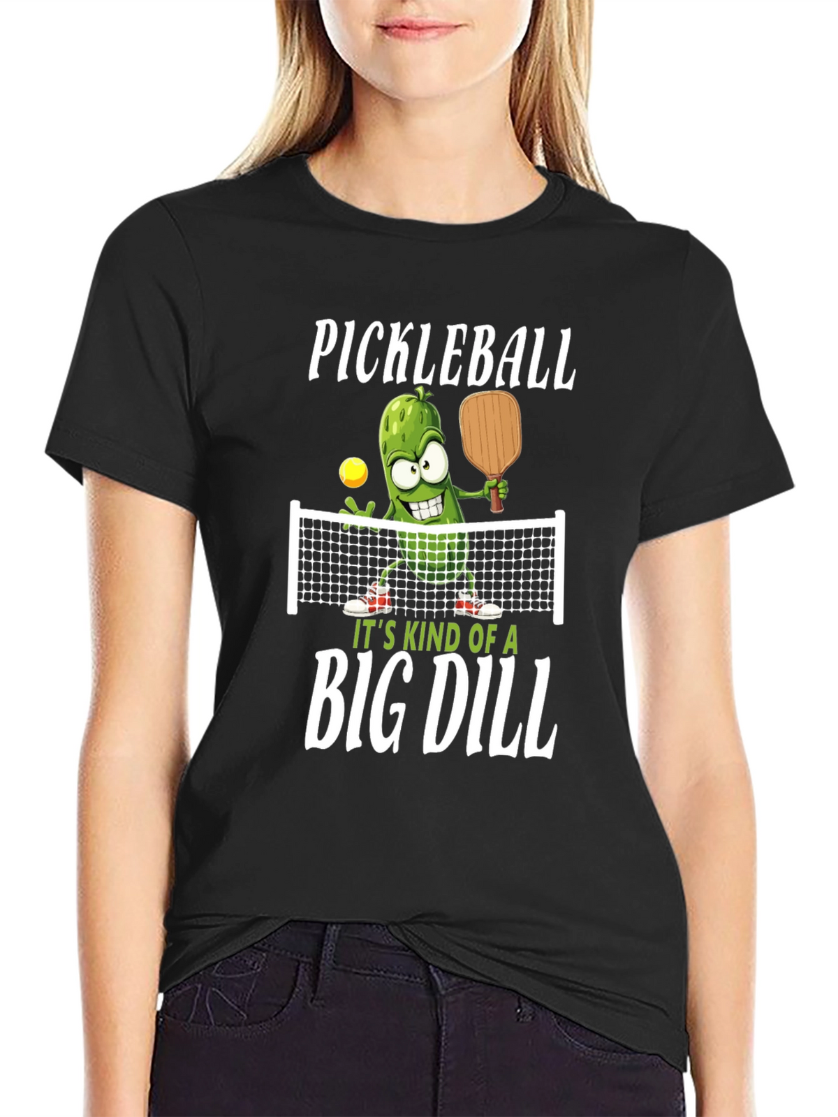 Pickleball Graphic Tee: Big Dill Humor T-Shirt