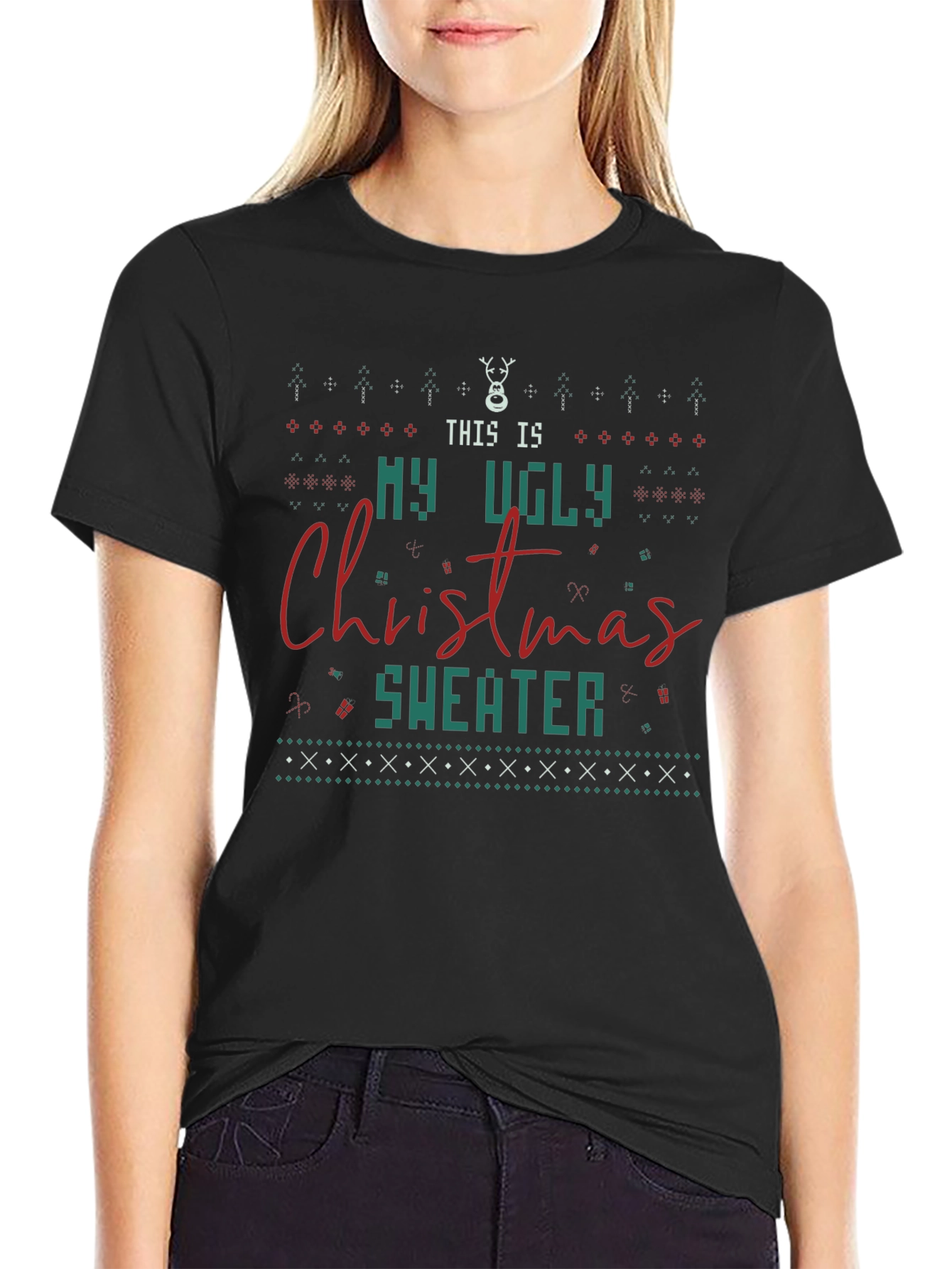 Ugly Christmas Sweater T-Shirt - Holiday Apparel