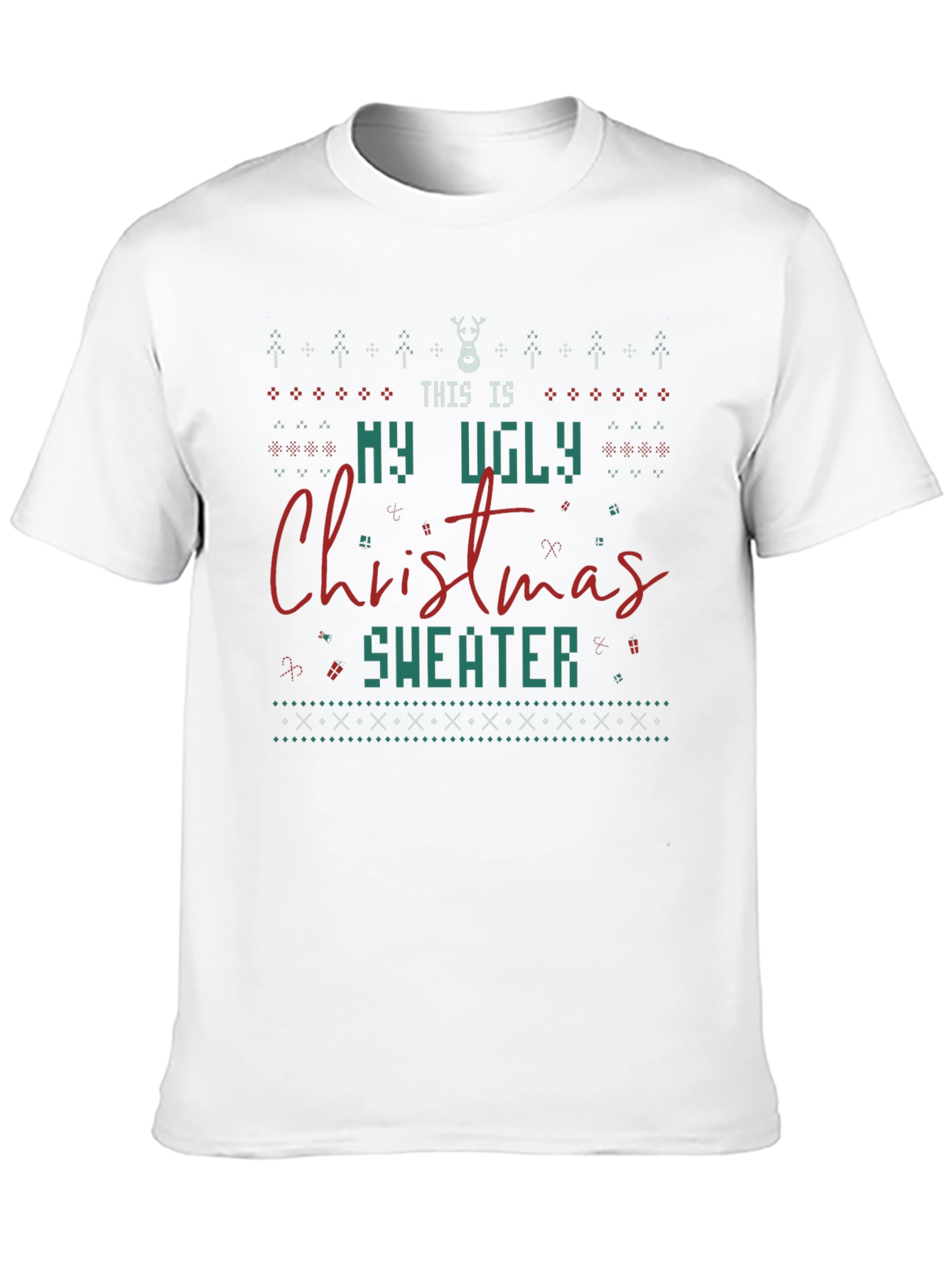 Ugly Christmas Sweater T-Shirt - Holiday Apparel