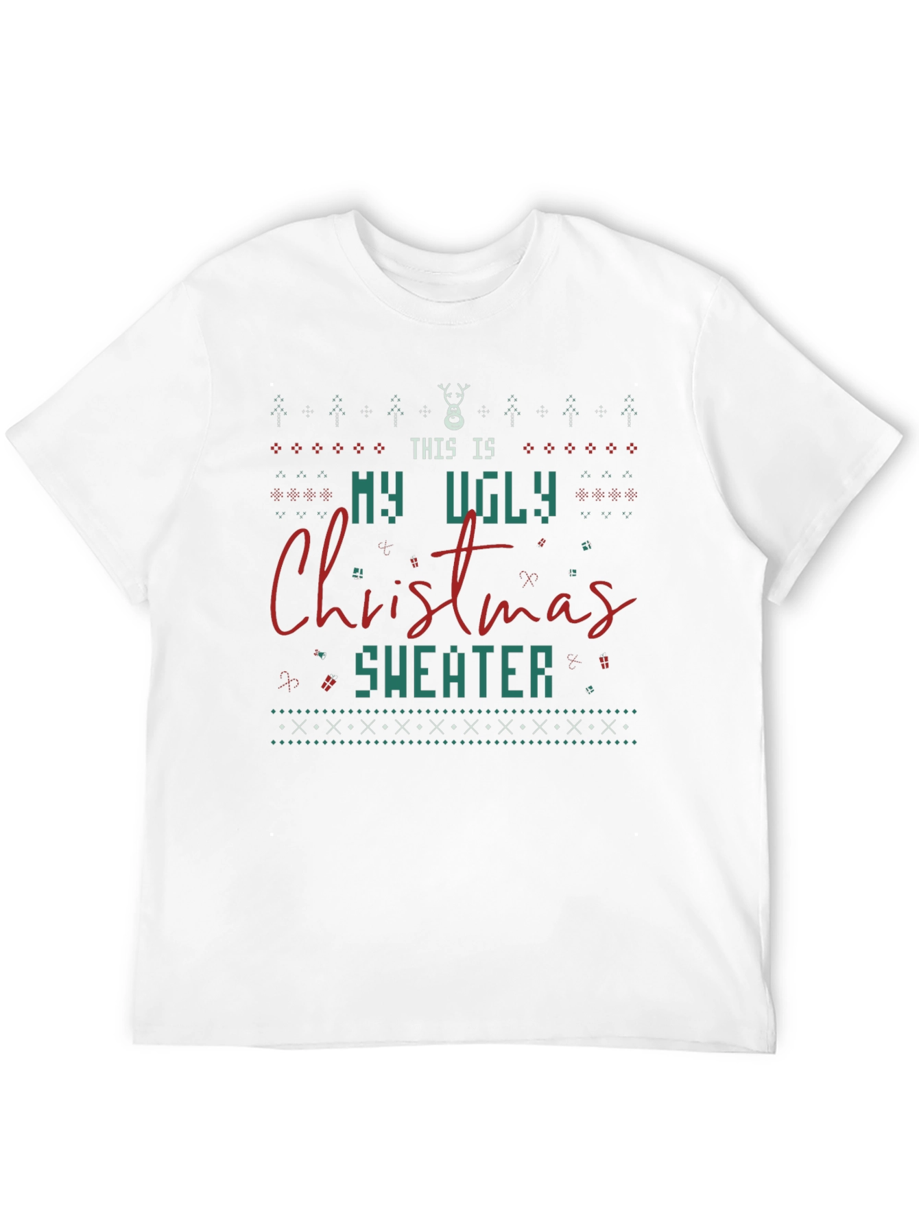 Ugly Christmas Sweater T-Shirt - Holiday Apparel